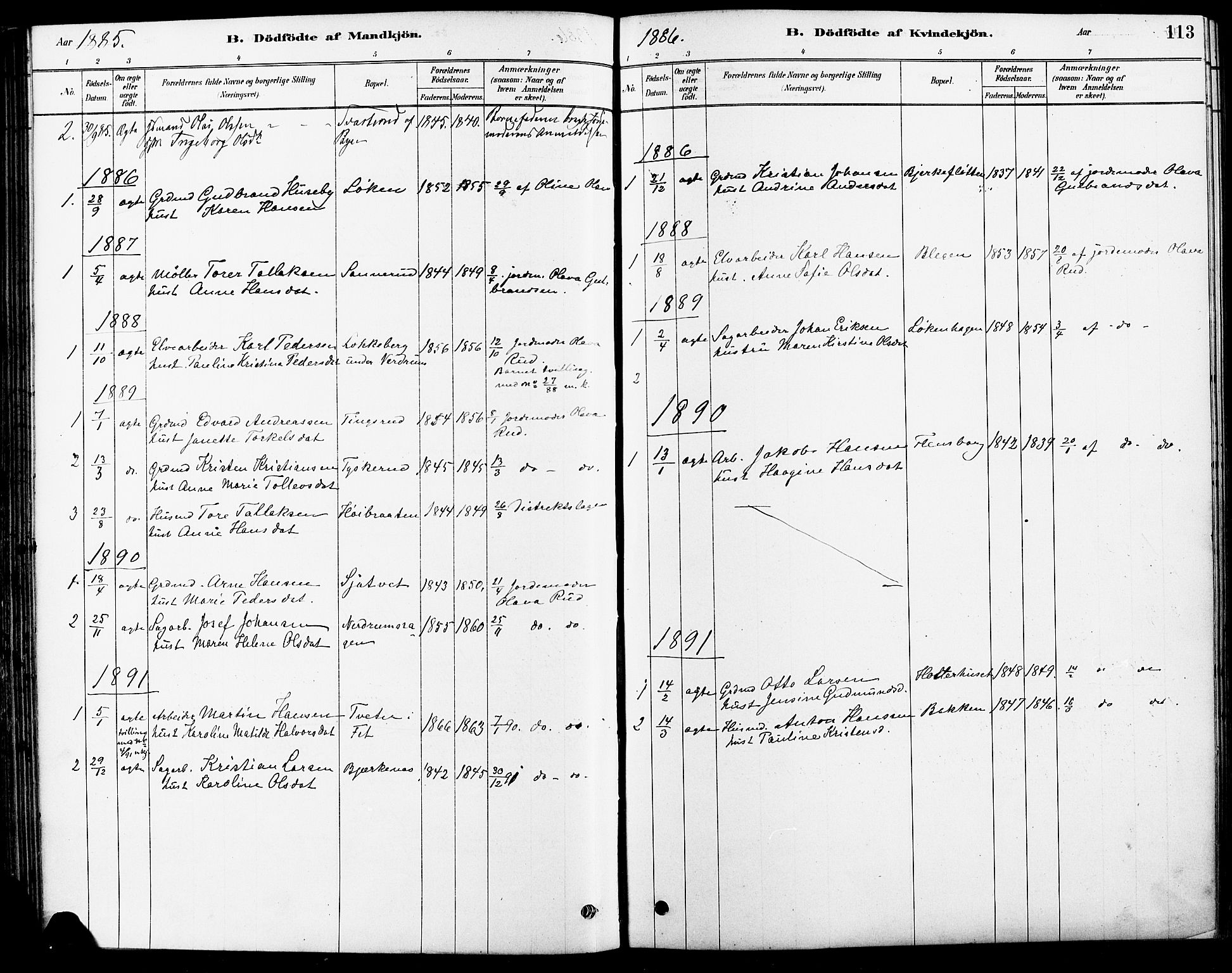 Fet prestekontor Kirkebøker, AV/SAO-A-10370a/F/Fa/L0014: Parish register (official) no. I 14, 1878-1891, p. 113