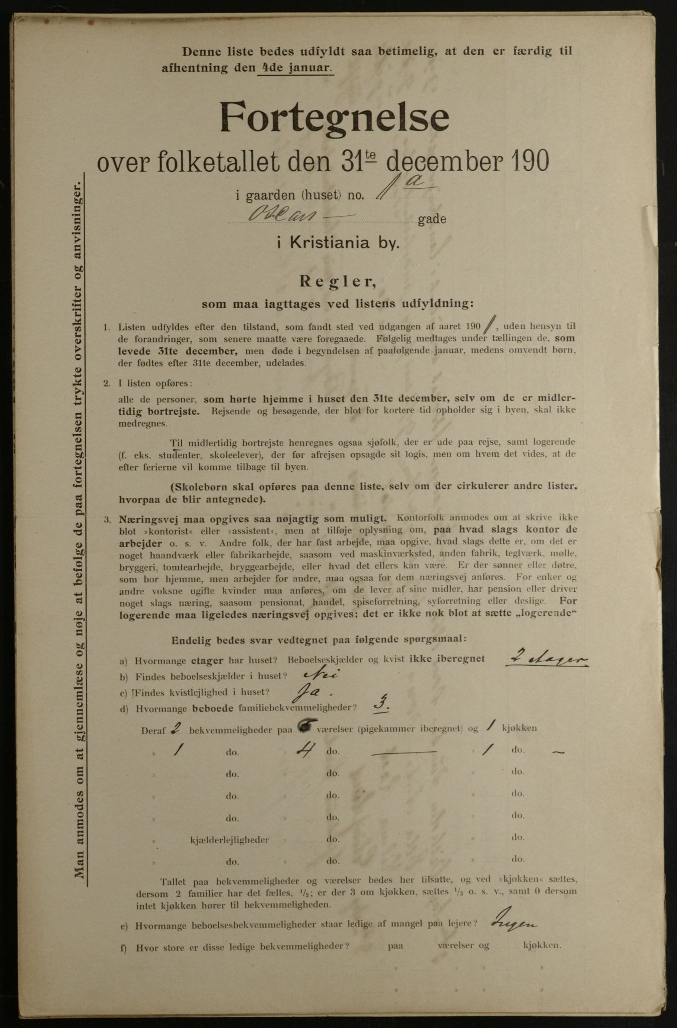 OBA, Municipal Census 1901 for Kristiania, 1901, p. 11634