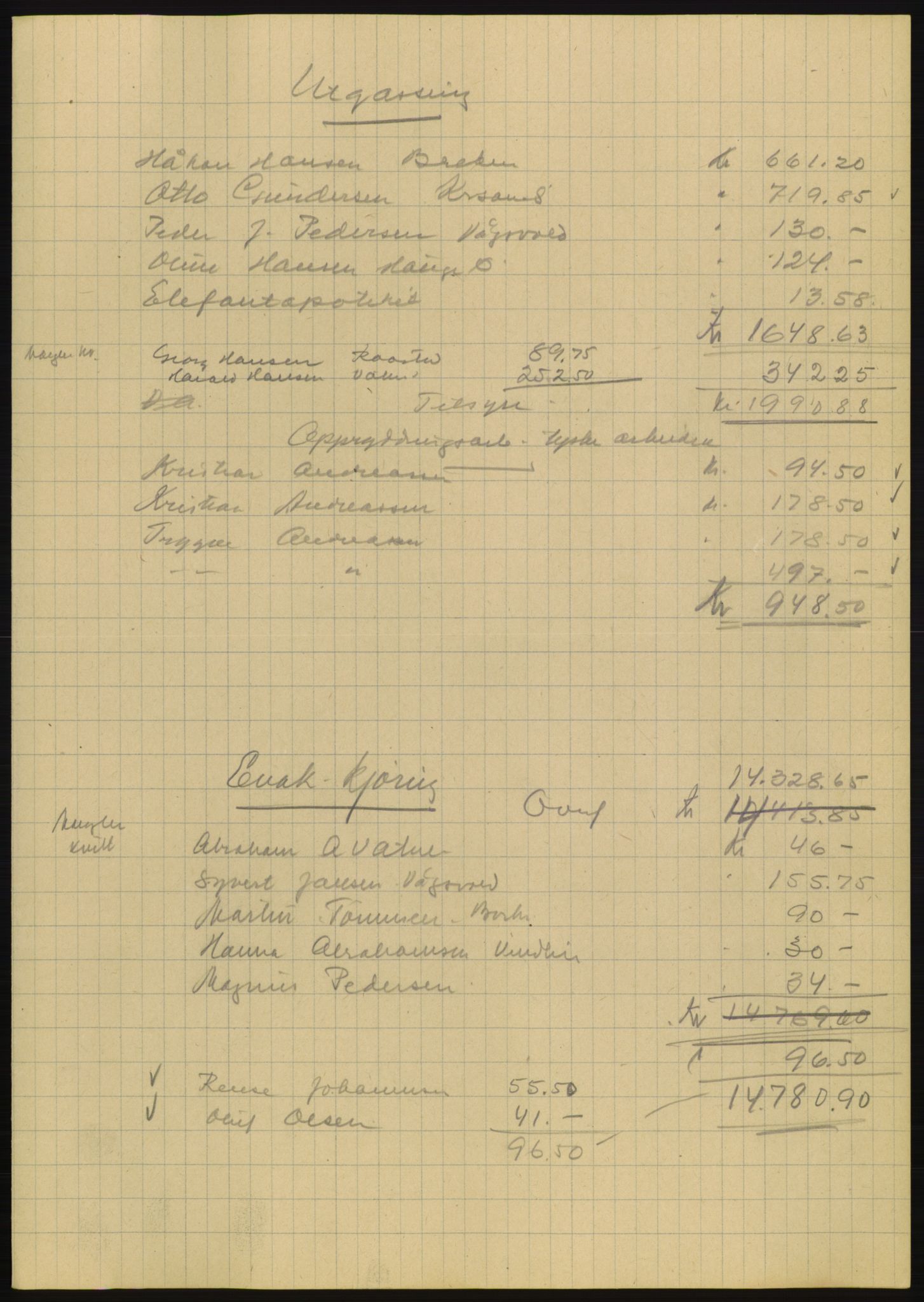 Forsvarsdepartementet, 10. kontor / Oppgjørskontoret, AV/RA-RAFA-1225/D/Db/L0180: Lista oppgjørskontor, 1942-1952, p. 65