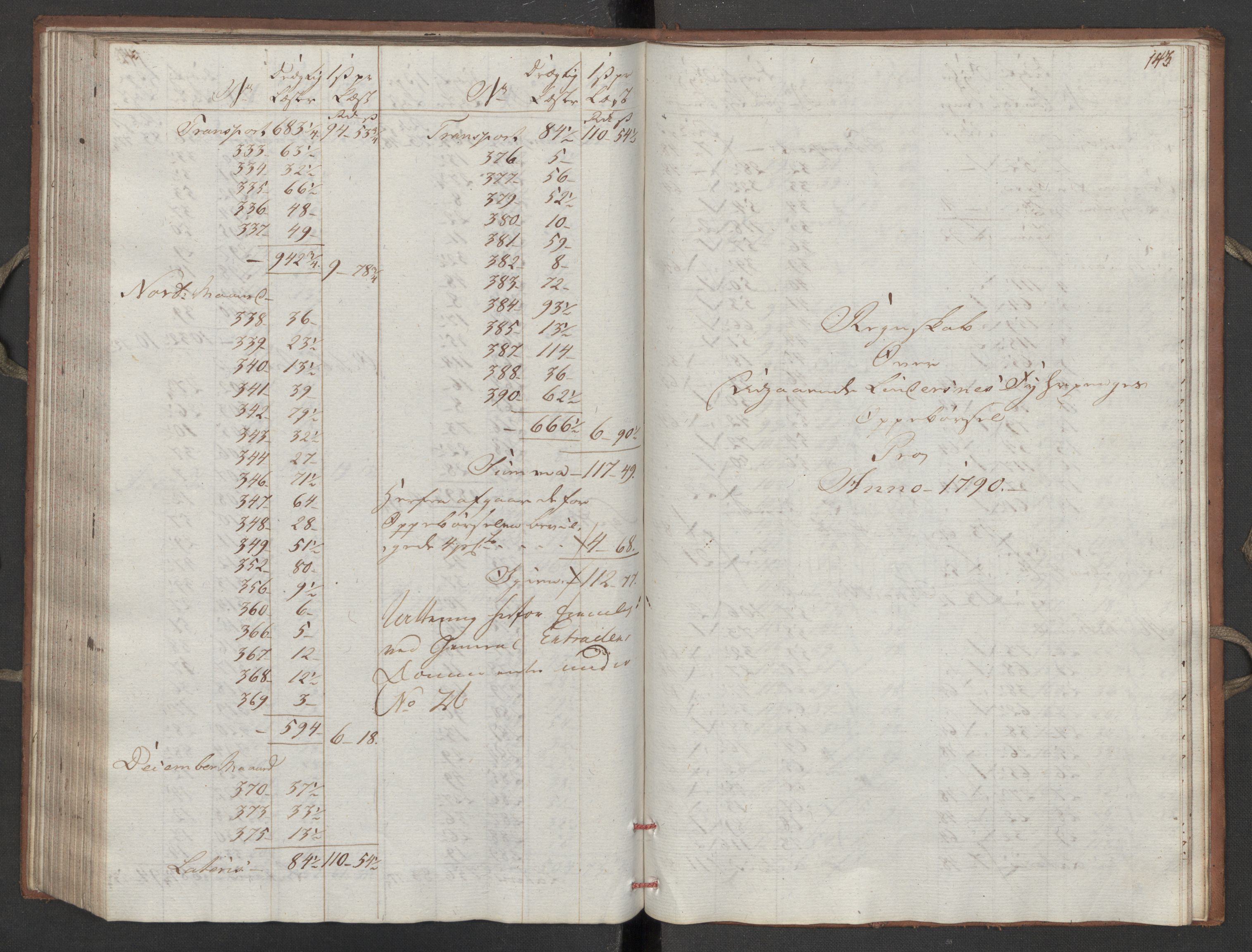 Generaltollkammeret, tollregnskaper, RA/EA-5490/R16/L0111/0002: Tollregnskaper Kristiansand / Utgående hovedtollbok, 1790, p. 142b-143a