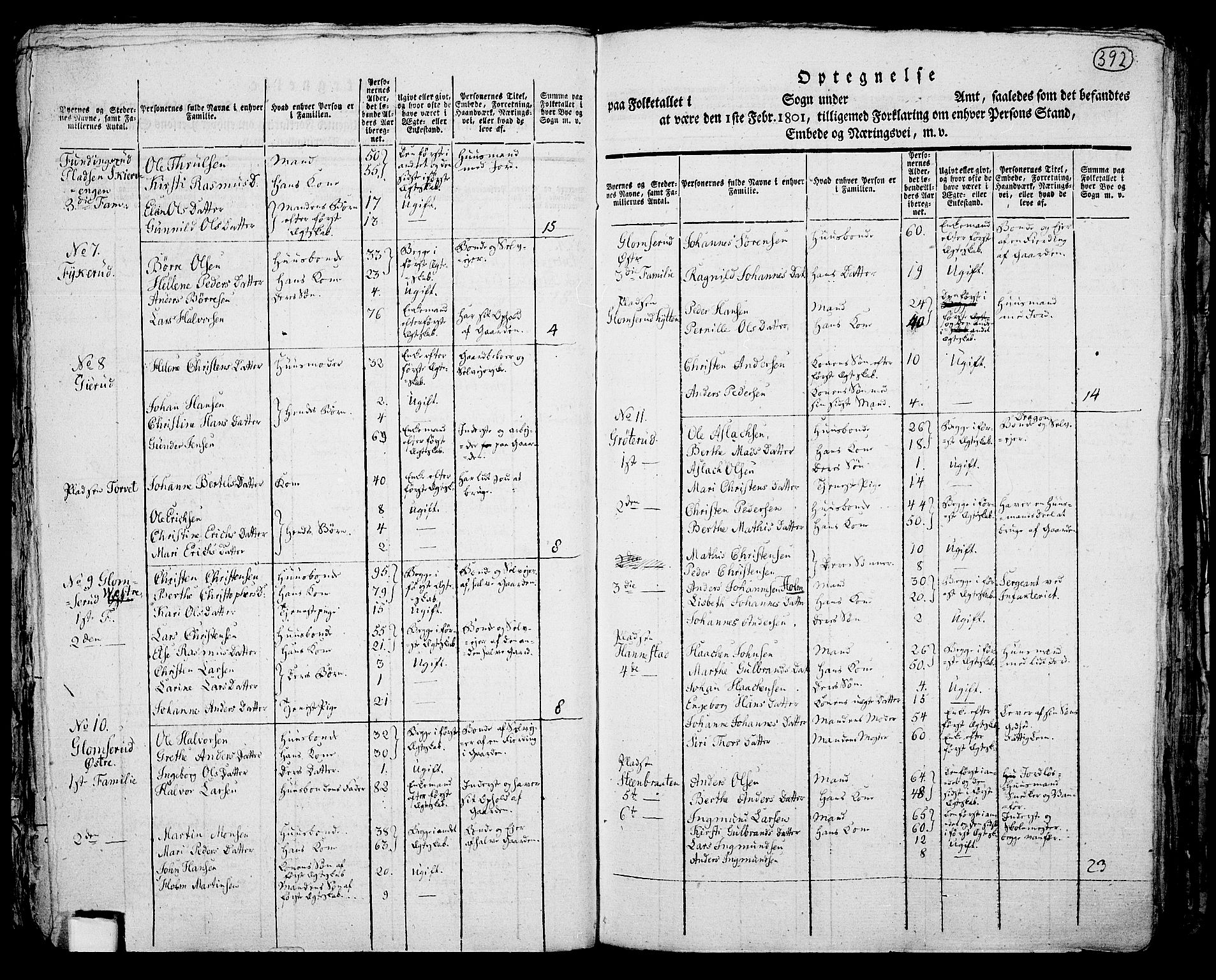 RA, 1801 census for 0125P Eidsberg, 1801, p. 391b-392a