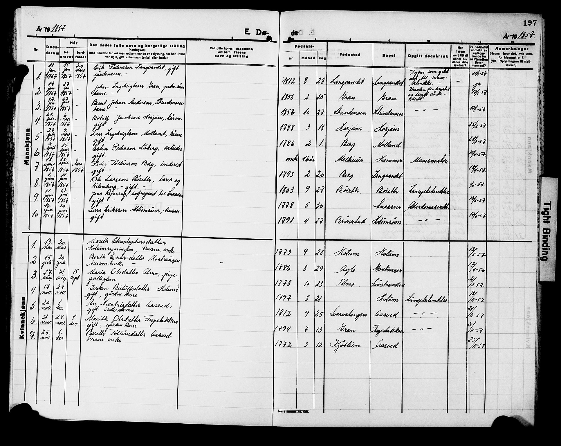 Ministerialprotokoller, klokkerbøker og fødselsregistre - Nord-Trøndelag, SAT/A-1458/749/L0485: Parish register (official) no. 749D01, 1857-1872, p. 197