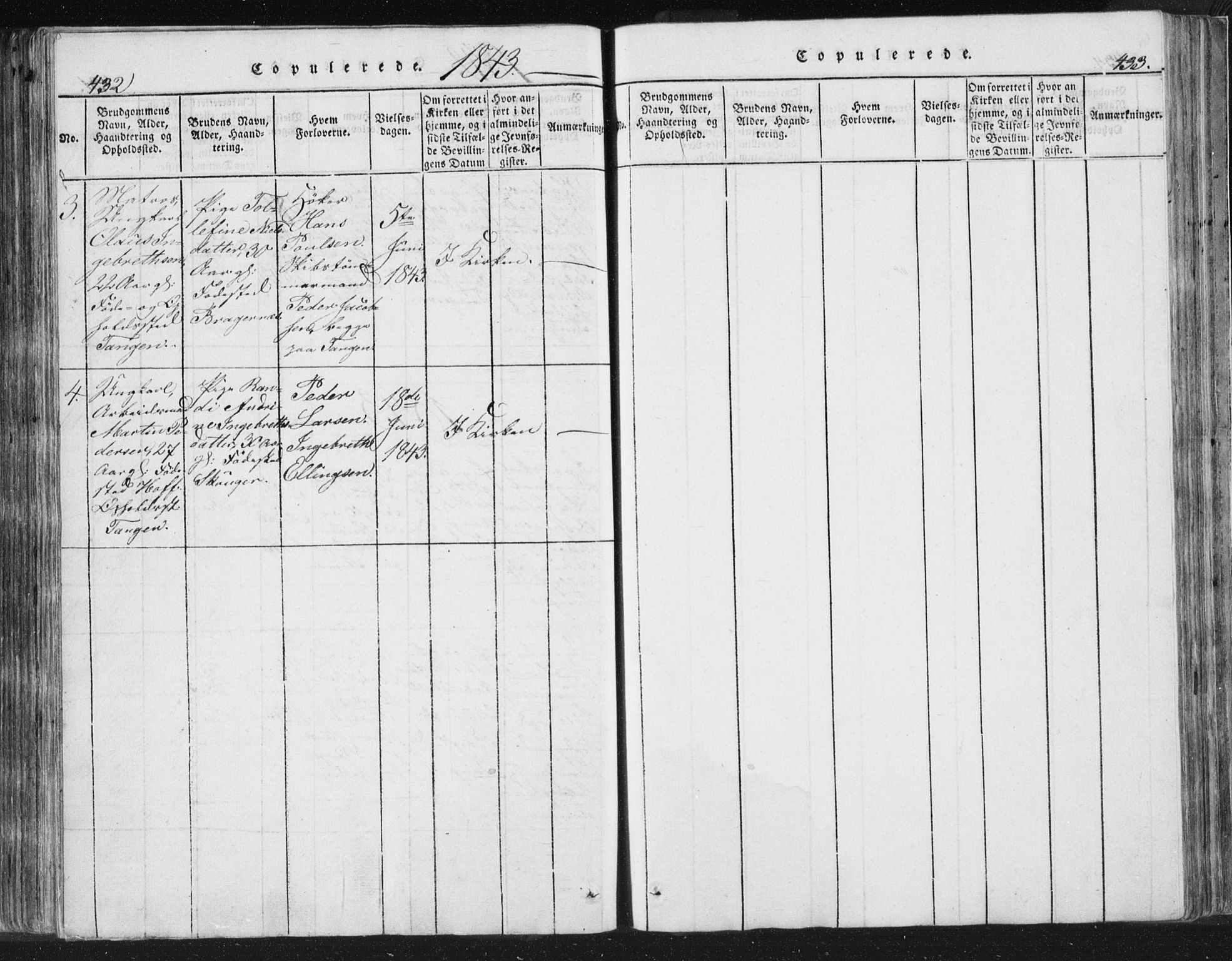 Strømsø kirkebøker, SAKO/A-246/F/Fb/L0004: Parish register (official) no. II 4, 1814-1843, p. 432-433