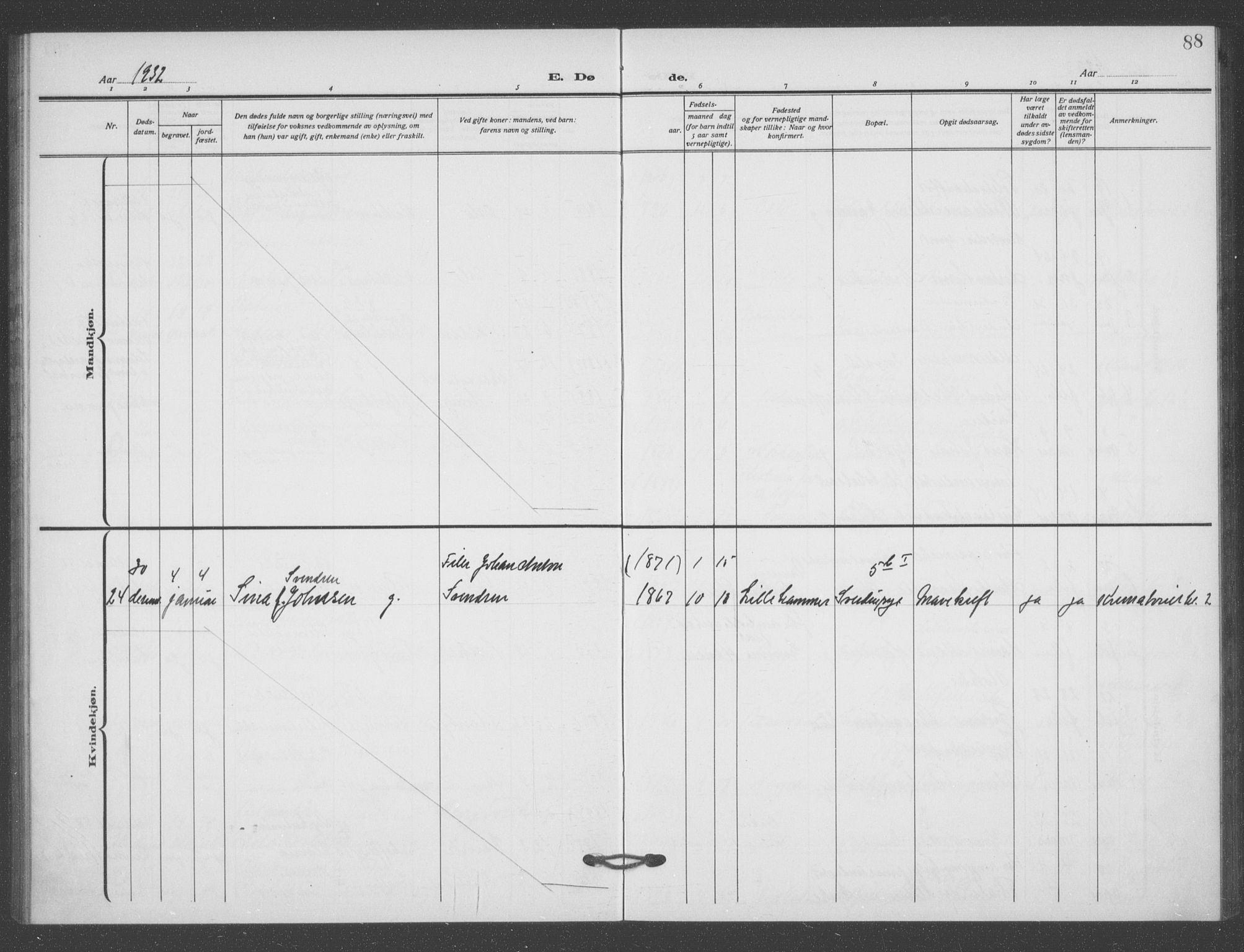 Matteus prestekontor Kirkebøker, SAO/A-10870/F/Fa/L0004: Parish register (official) no. 4, 1917-1938, p. 88