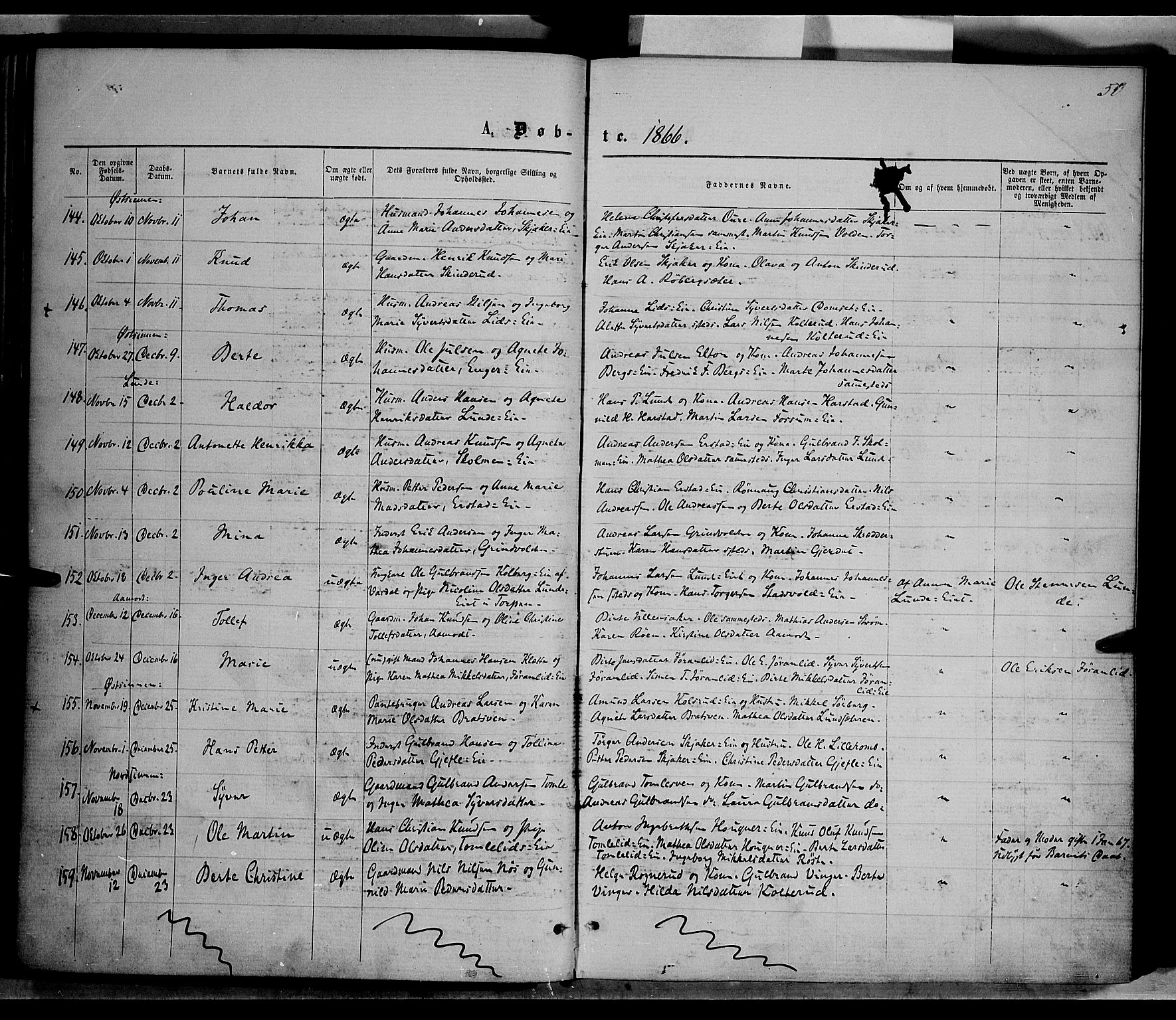 Nordre Land prestekontor, SAH/PREST-124/H/Ha/Haa/L0001: Parish register (official) no. 1, 1860-1871, p. 50