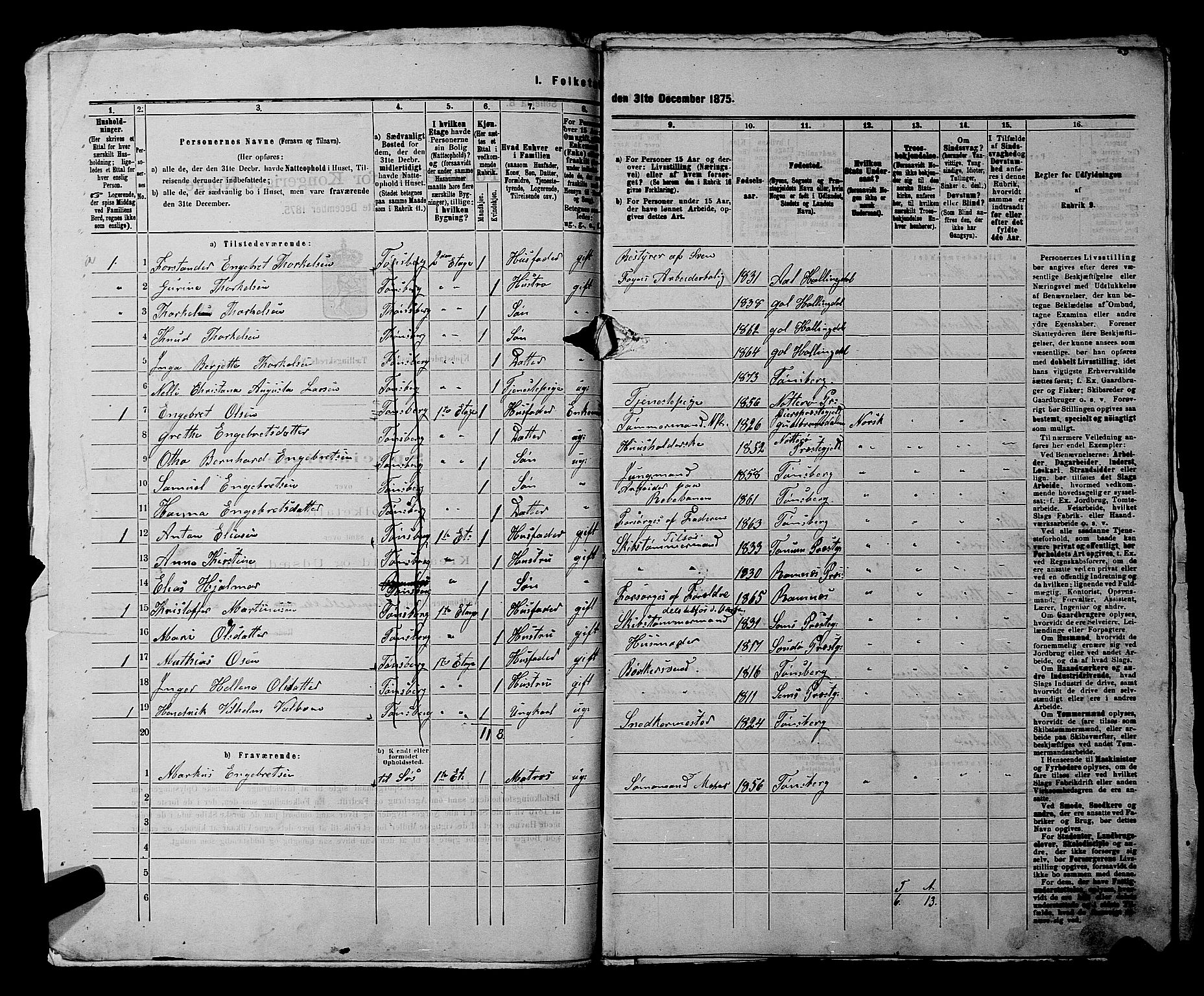 SAKO, 1875 census for 0705P Tønsberg, 1875, p. 904