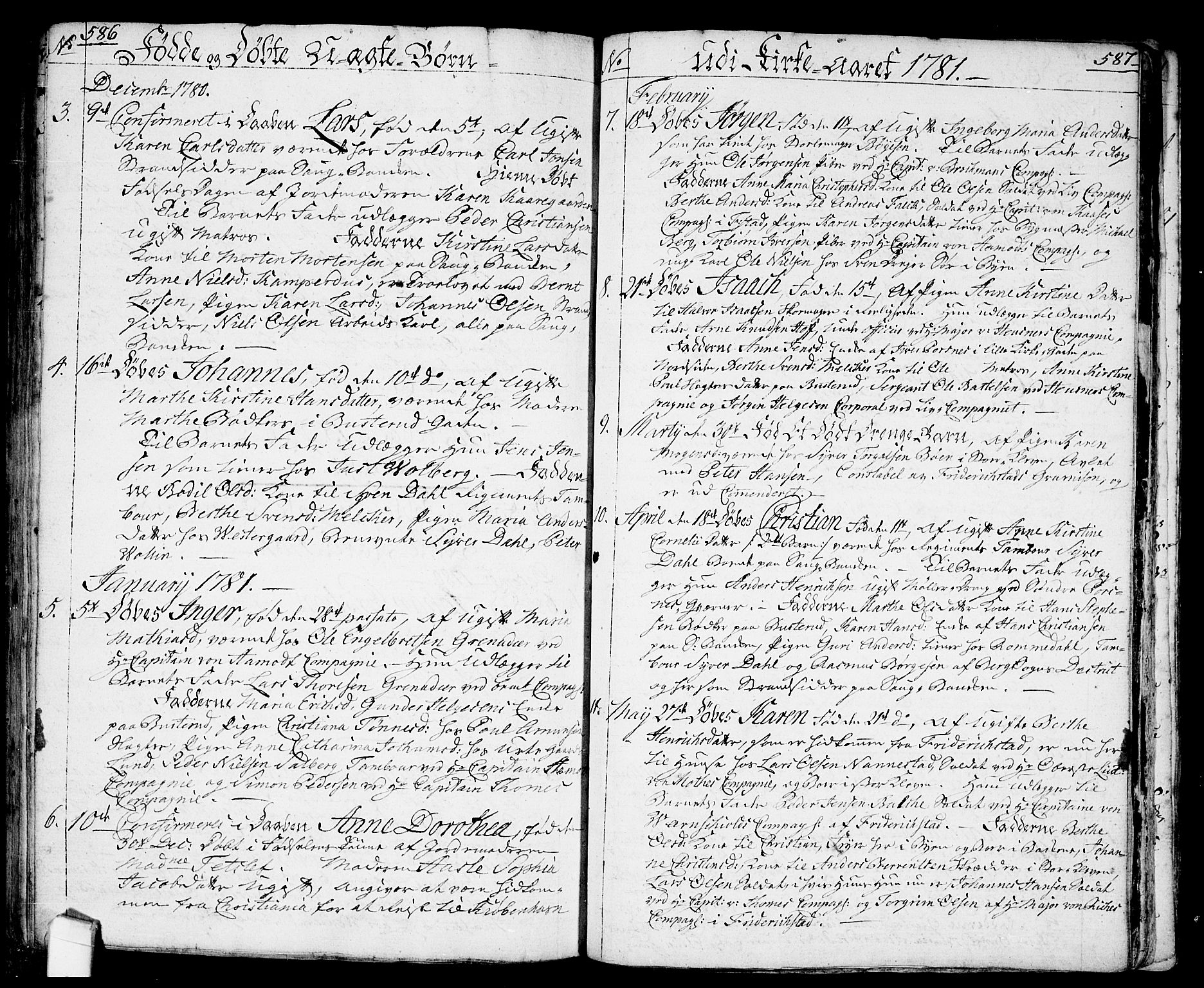 Halden prestekontor Kirkebøker, SAO/A-10909/F/Fa/L0001: Parish register (official) no. I 1, 1758-1791, p. 586-587