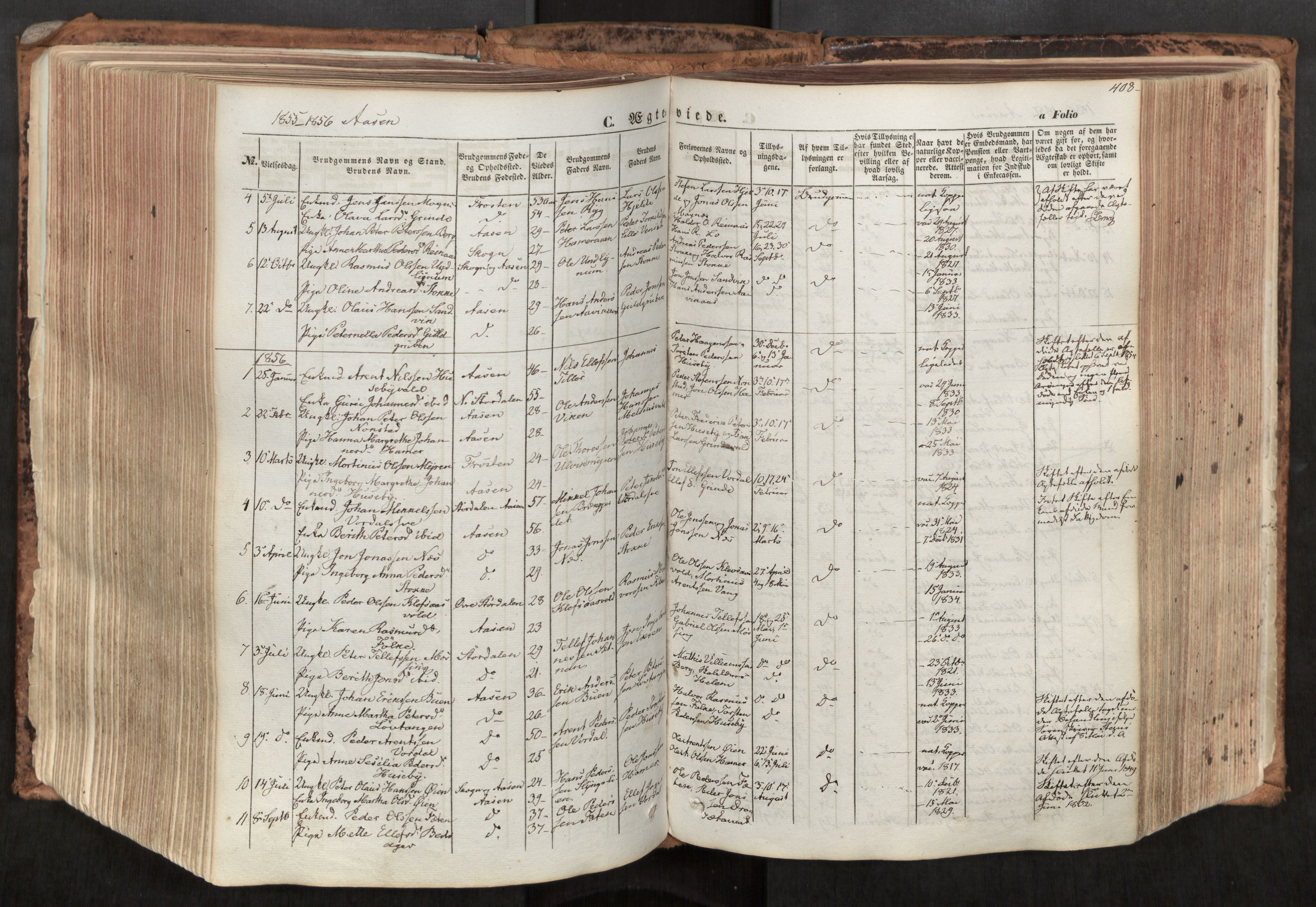 Ministerialprotokoller, klokkerbøker og fødselsregistre - Nord-Trøndelag, SAT/A-1458/713/L0116: Parish register (official) no. 713A07, 1850-1877, p. 408