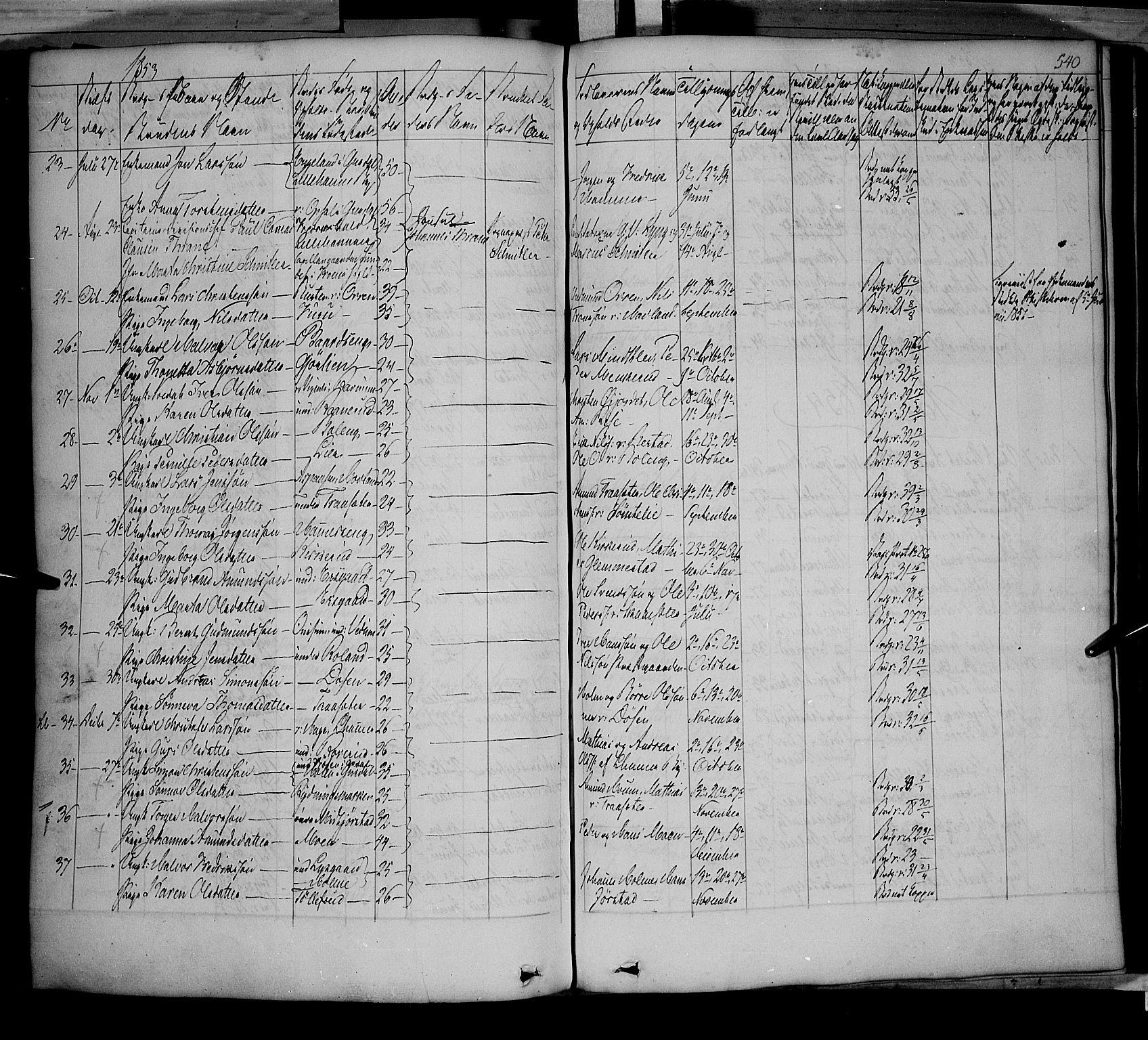 Fåberg prestekontor, SAH/PREST-086/H/Ha/Haa/L0005: Parish register (official) no. 5, 1836-1854, p. 539-540