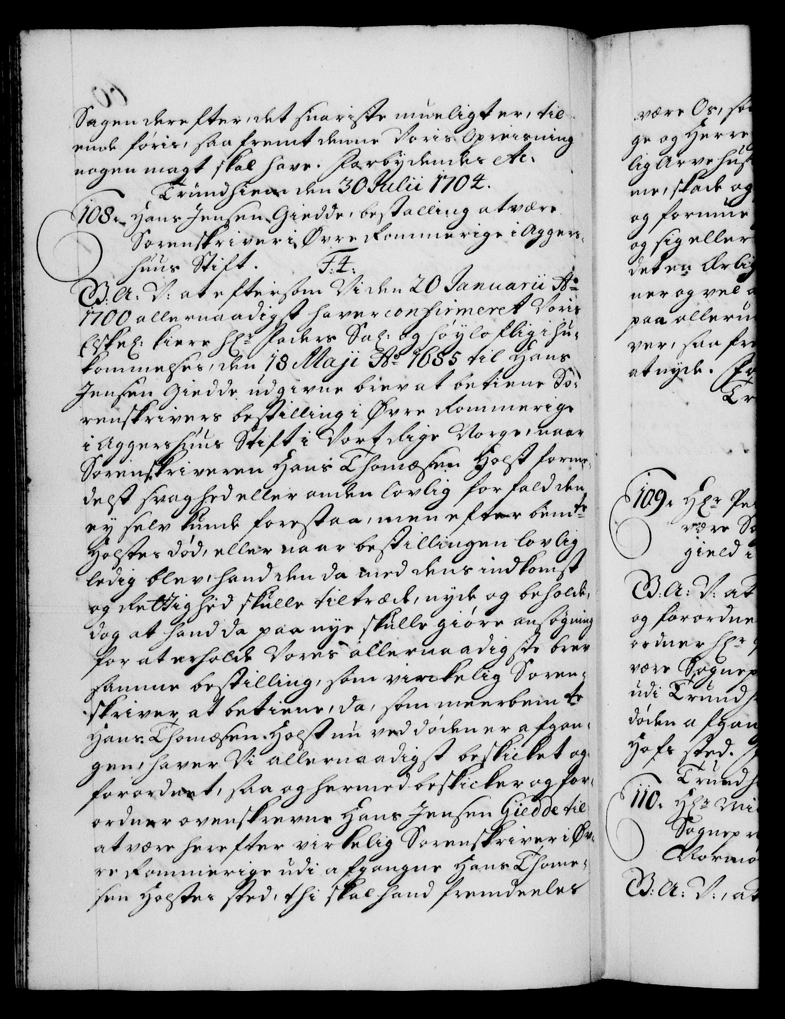 Danske Kanselli 1572-1799, AV/RA-EA-3023/F/Fc/Fca/Fcaa/L0019: Norske registre, 1704-1707, p. 60b