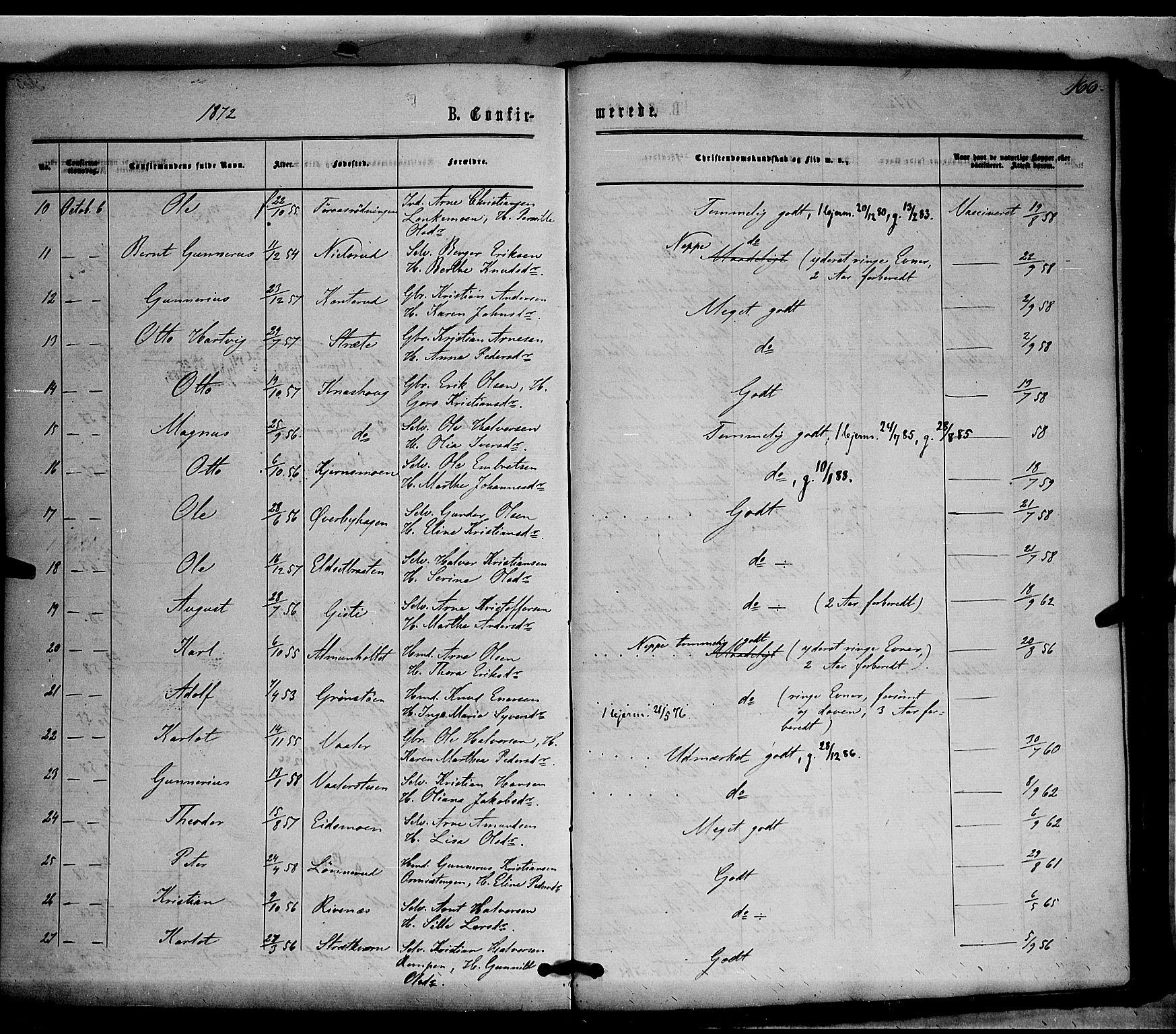 Våler prestekontor, Hedmark, AV/SAH-PREST-040/H/Ha/Haa/L0002: Parish register (official) no. 2, 1867-1878, p. 166