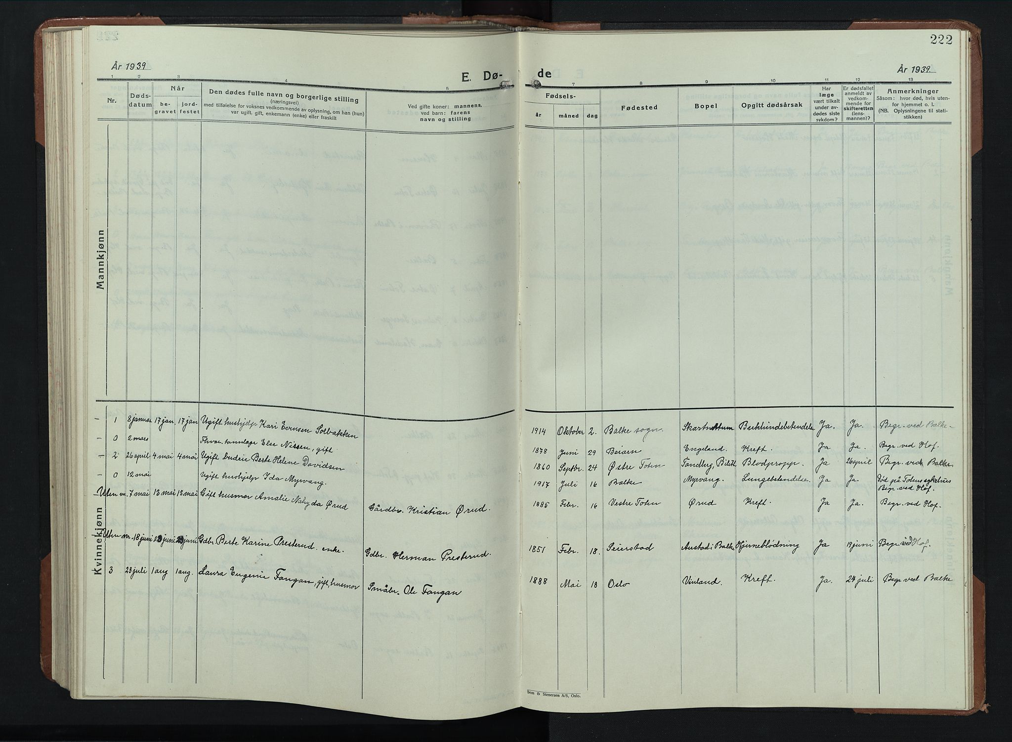 Balke prestekontor, AV/SAH-PREST-106/H/Ha/Hab/L0002: Parish register (copy) no. 2, 1929-1951, p. 222