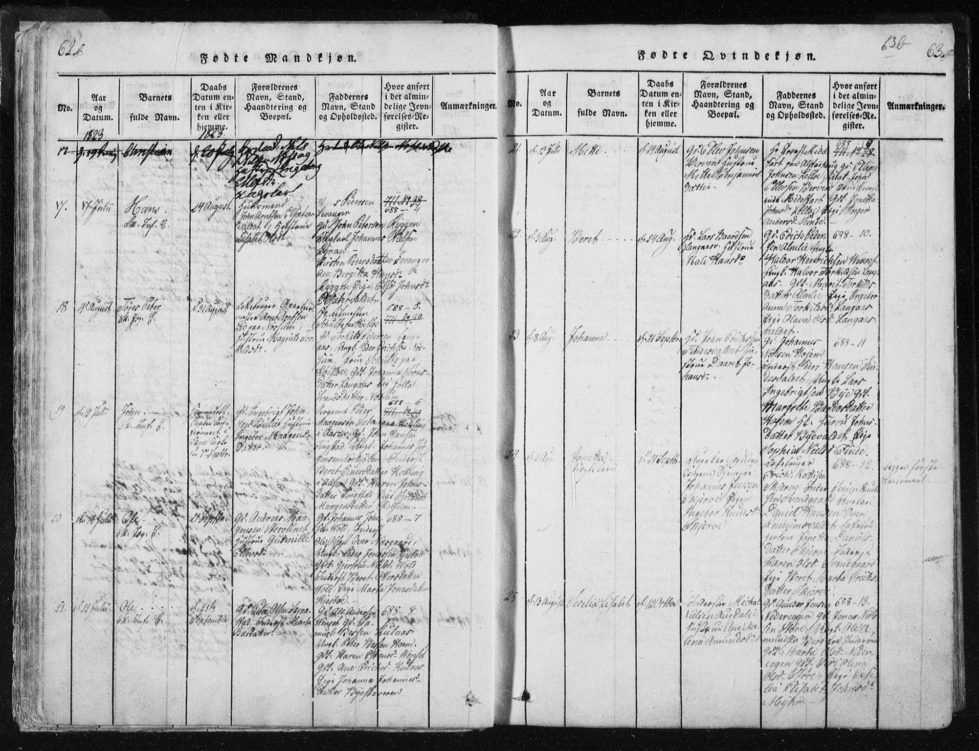 Ministerialprotokoller, klokkerbøker og fødselsregistre - Nord-Trøndelag, AV/SAT-A-1458/717/L0148: Parish register (official) no. 717A04 /1, 1816-1825, p. 62-63