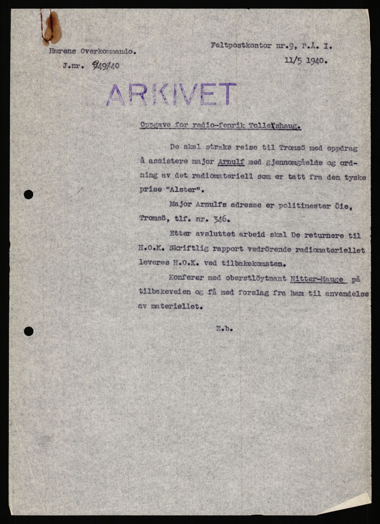 Forsvaret, Forsvarets krigshistoriske avdeling, AV/RA-RAFA-2017/Y/Ya/L0031: II-C-11-51 - Hærens overkommando, 1940, p. 558