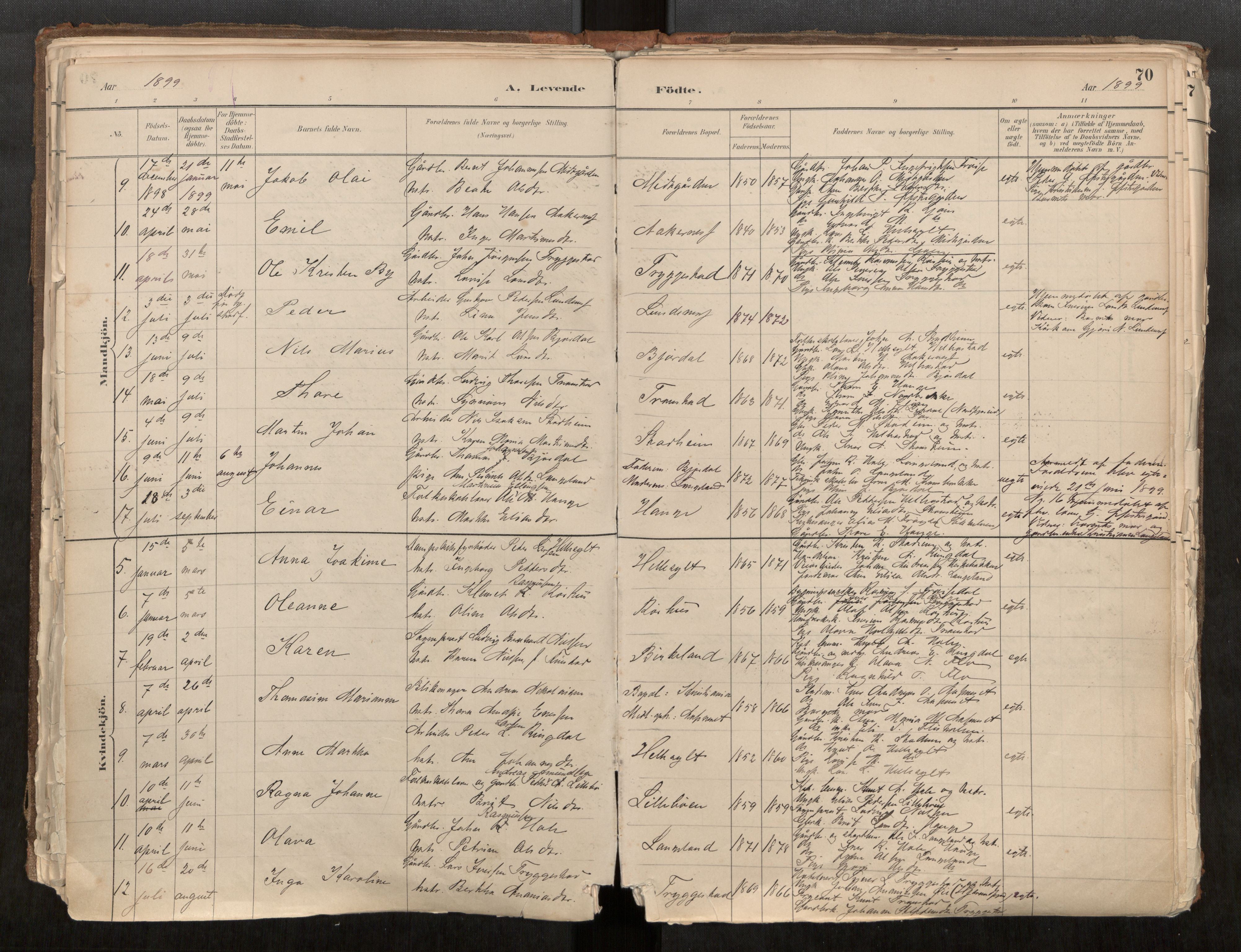 Sunnylven sokneprestkontor, AV/SAT-A-1007: Parish register (official) no. 517A08, 1882-1939, p. 70