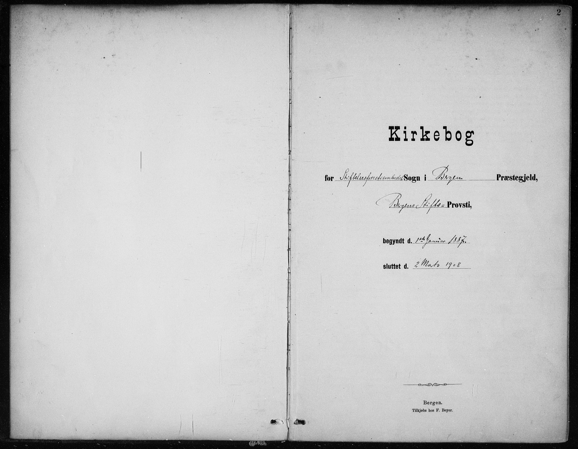 Bergen kommunale pleiehjem - stiftelsespresten, SAB/A-100281: Parish register (official) no. A 5, 1887-1908, p. 2