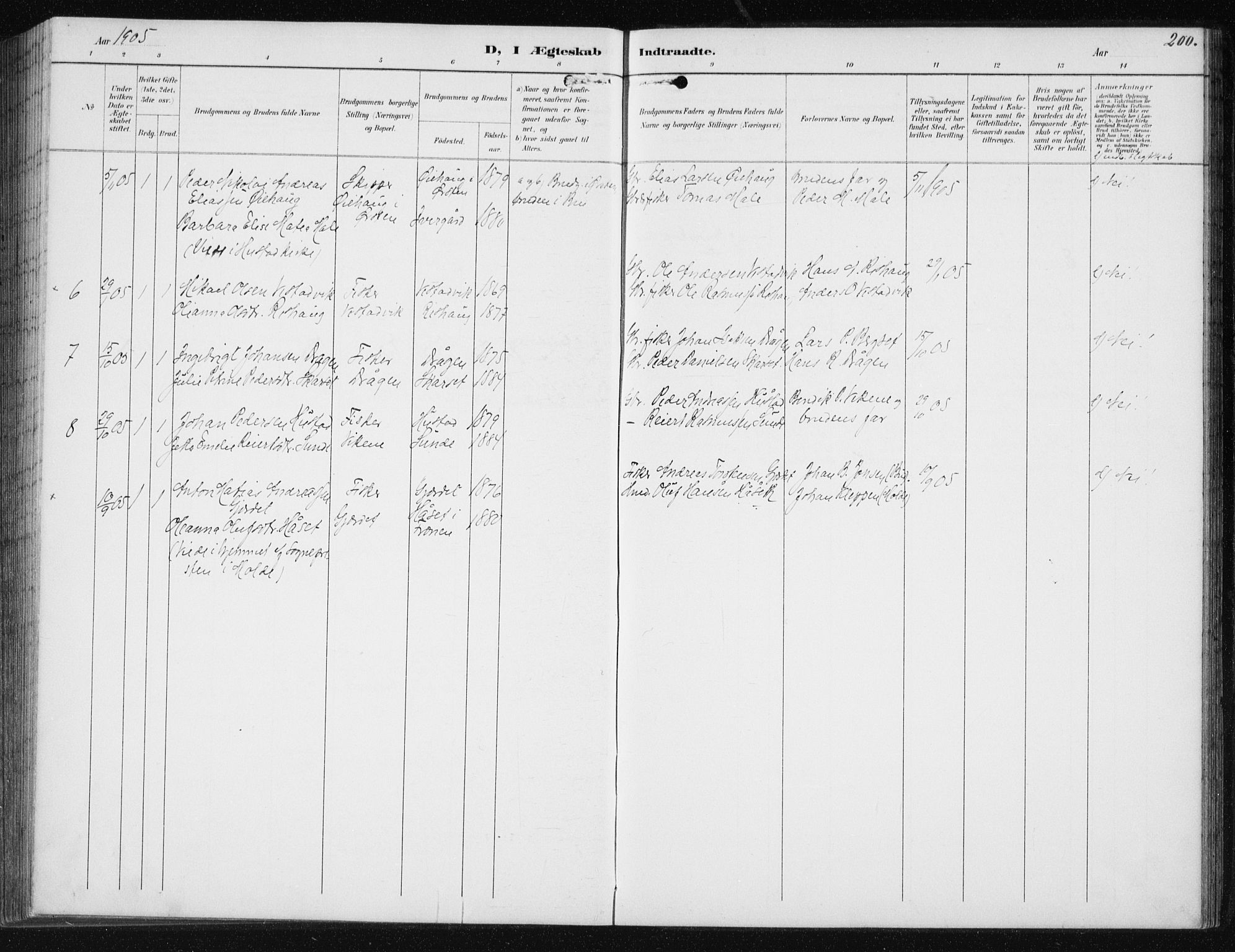 Ministerialprotokoller, klokkerbøker og fødselsregistre - Møre og Romsdal, AV/SAT-A-1454/566/L0773: Parish register (copy) no. 566C02, 1892-1909, p. 200