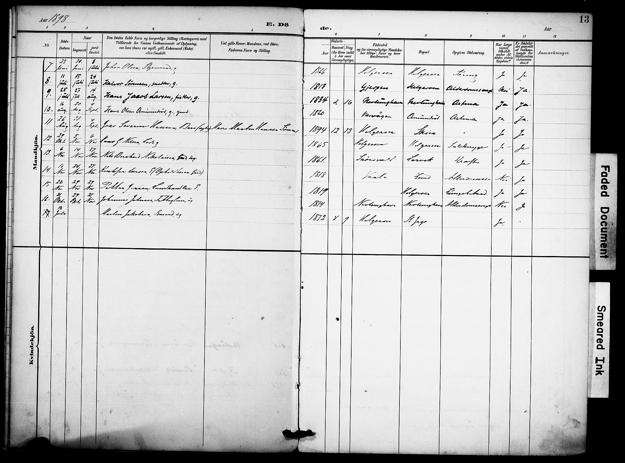 Brunlanes kirkebøker, SAKO/A-342/F/Fb/L0002: Parish register (official) no. II 2, 1895-1899, p. 13