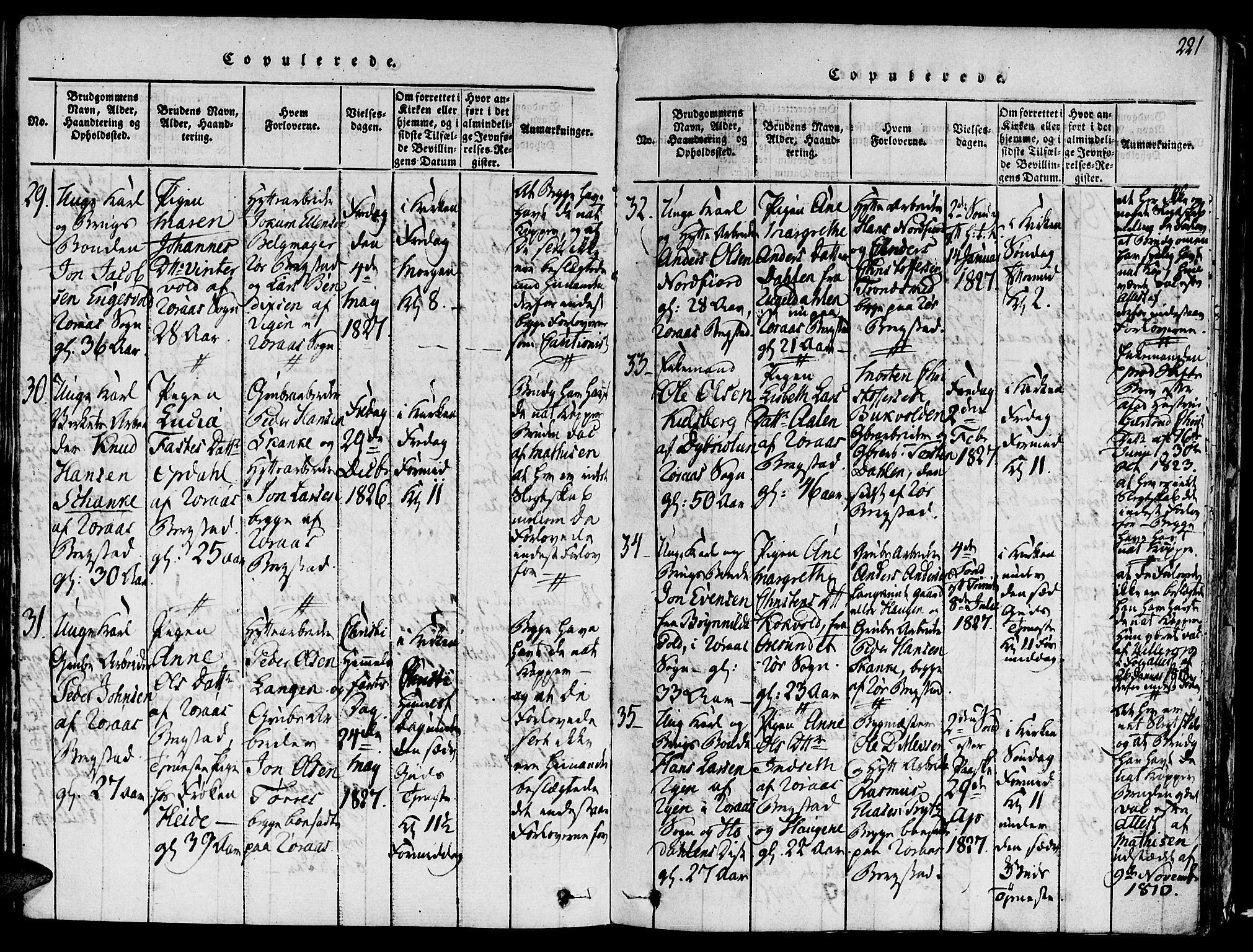 Ministerialprotokoller, klokkerbøker og fødselsregistre - Sør-Trøndelag, SAT/A-1456/681/L0929: Parish register (official) no. 681A07, 1817-1828, p. 221