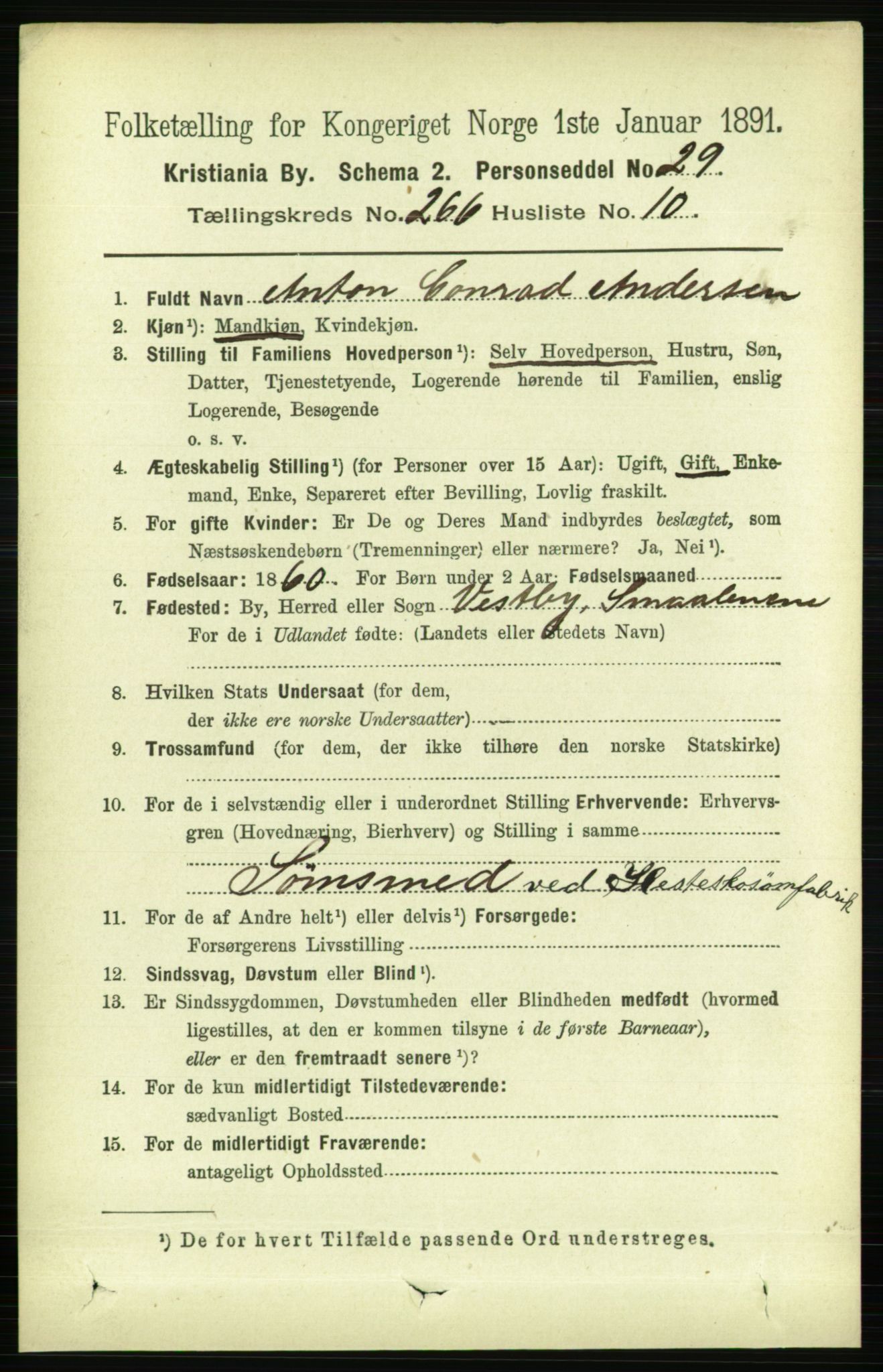 RA, 1891 census for 0301 Kristiania, 1891, p. 161454