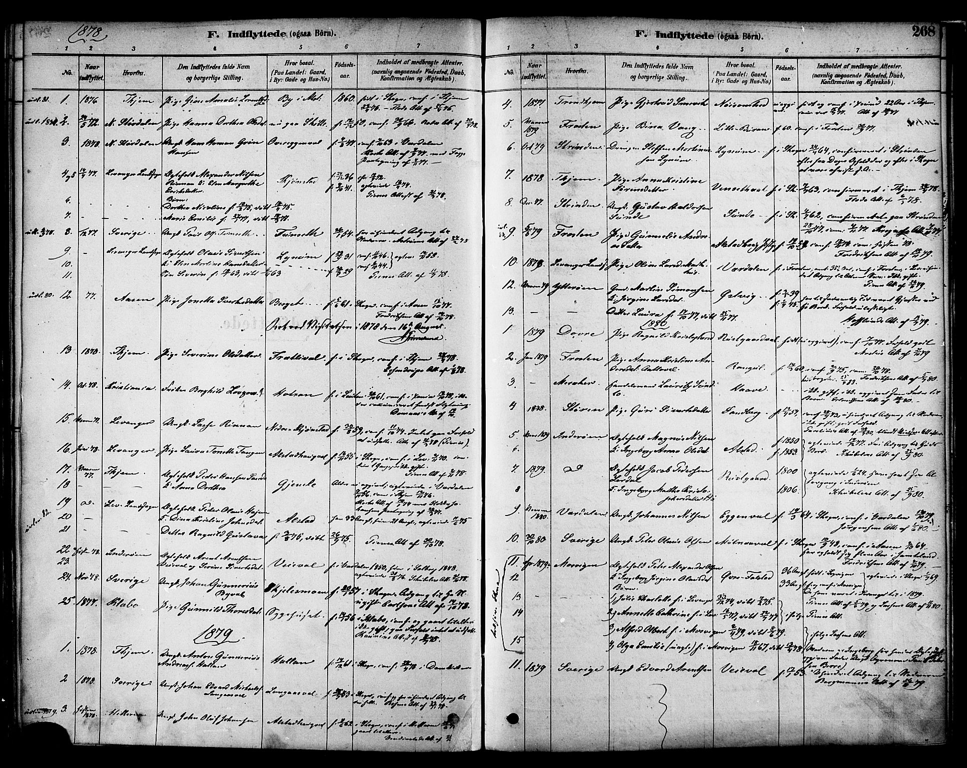 Ministerialprotokoller, klokkerbøker og fødselsregistre - Nord-Trøndelag, SAT/A-1458/717/L0159: Parish register (official) no. 717A09, 1878-1898, p. 268