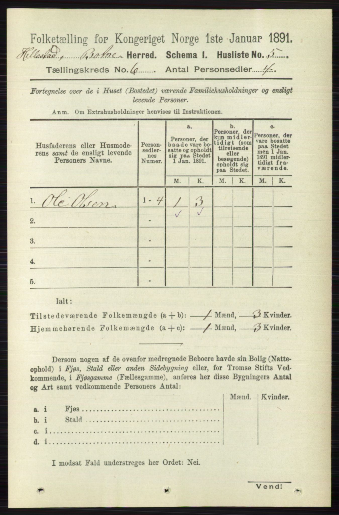 RA, 1891 census for 0715 Botne, 1891, p. 2221