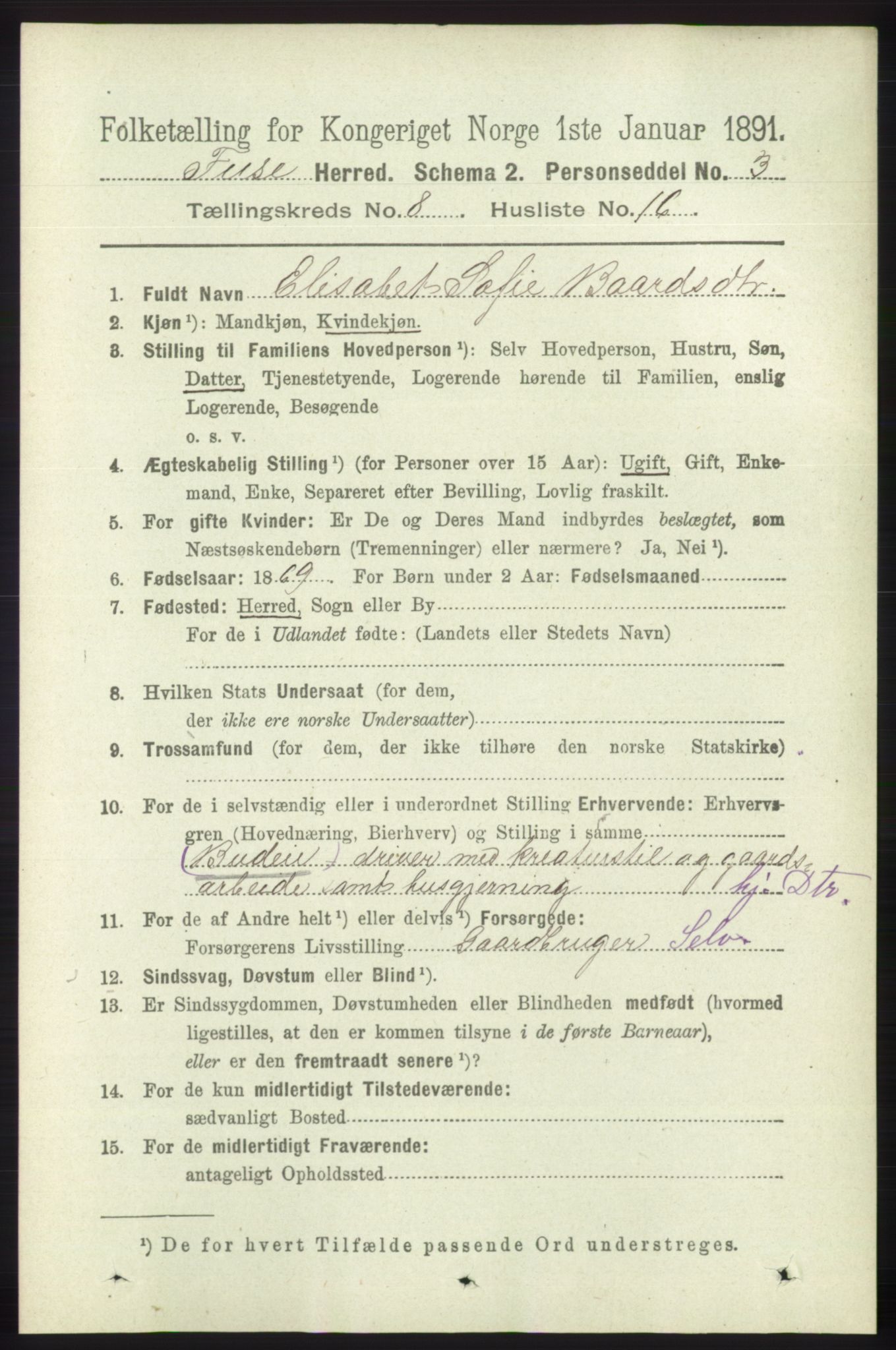 RA, 1891 census for 1241 Fusa, 1891, p. 1654