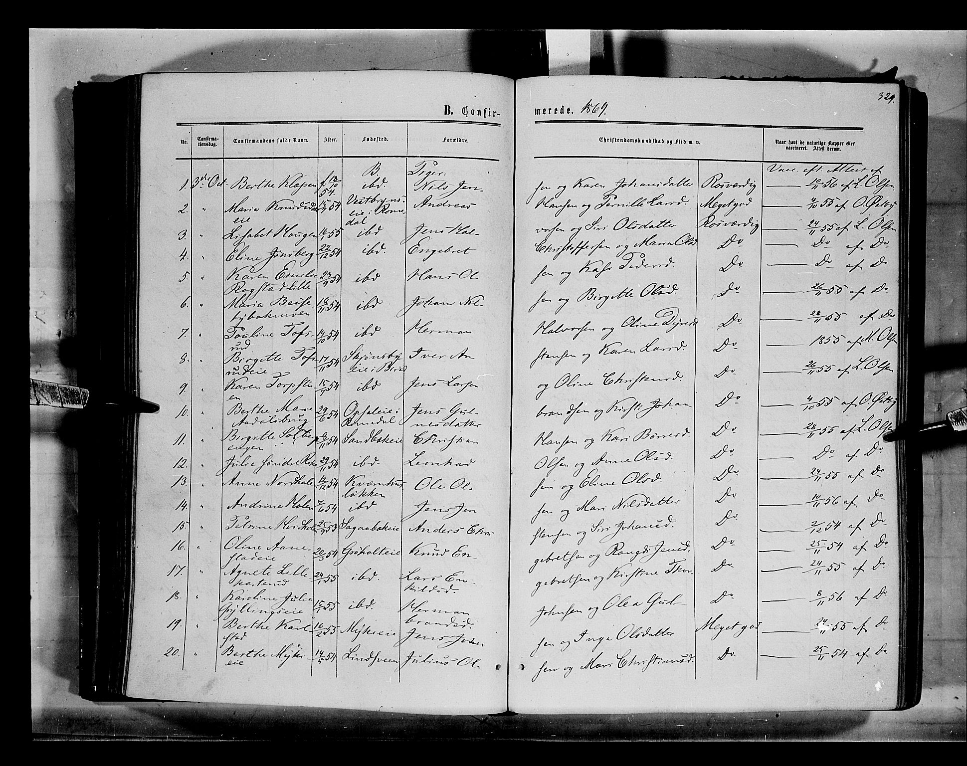 Løten prestekontor, AV/SAH-PREST-022/K/Ka/L0008: Parish register (official) no. 8, 1860-1877, p. 329