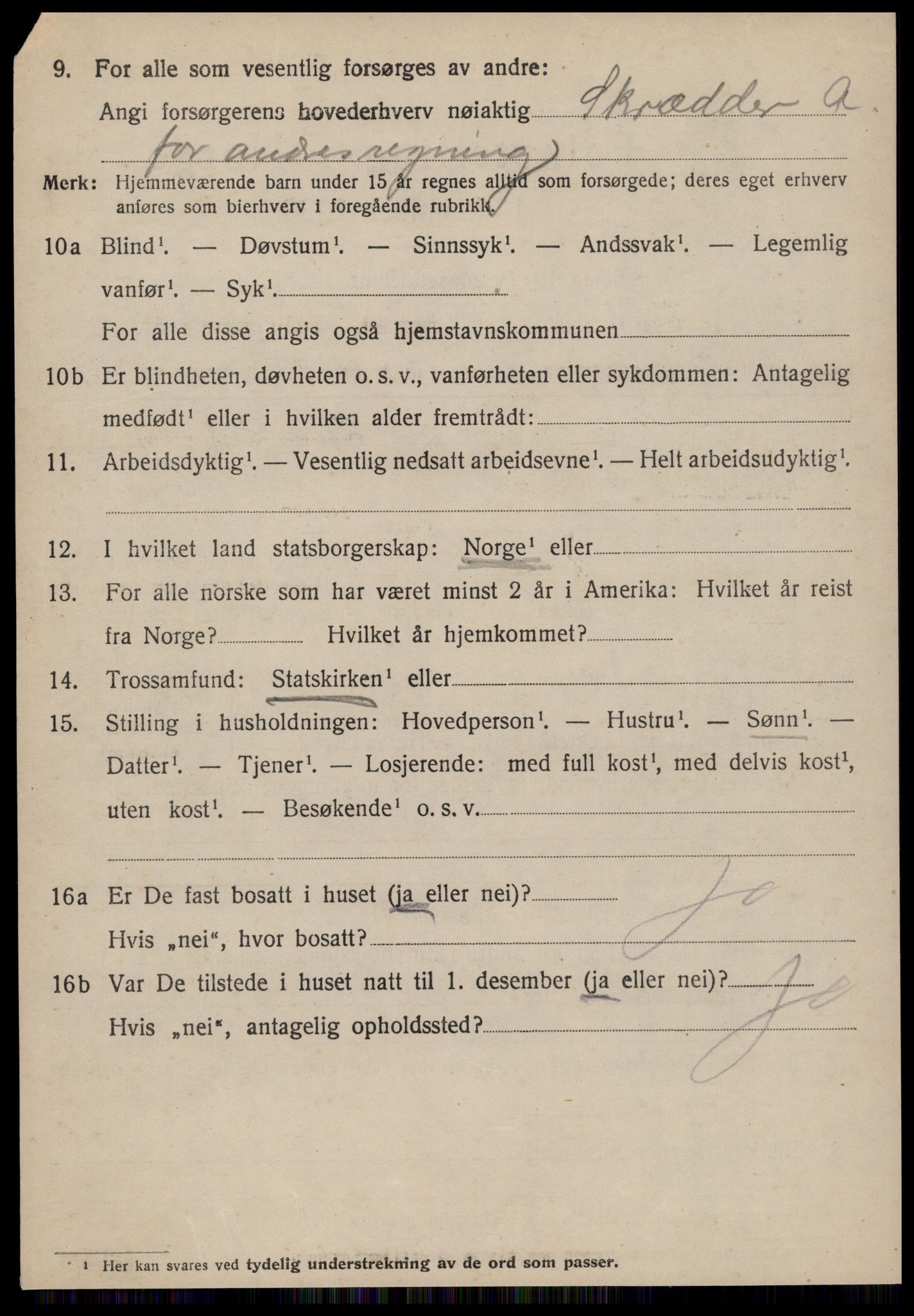 SAT, 1920 census for Vatne, 1920, p. 2703