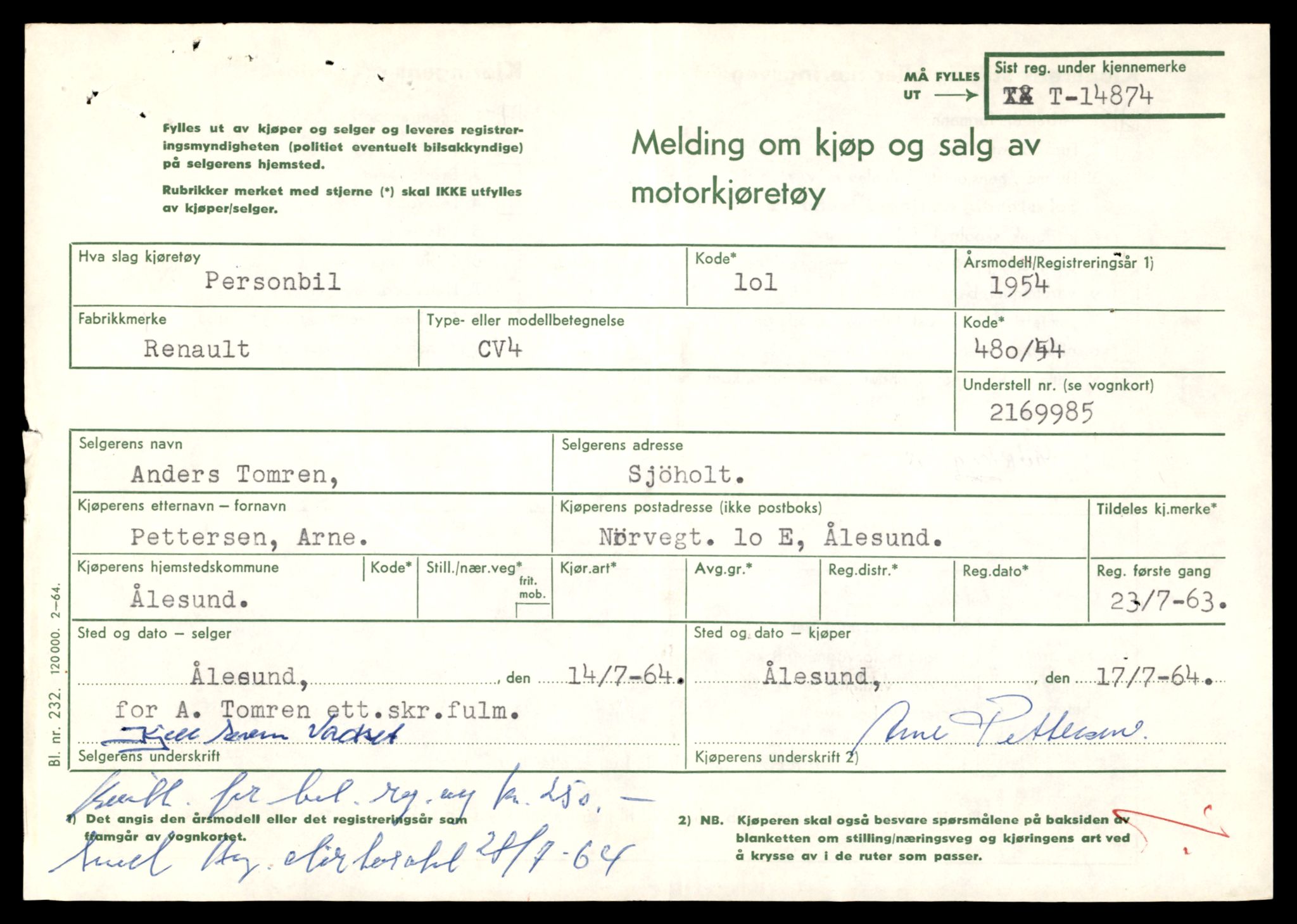Møre og Romsdal vegkontor - Ålesund trafikkstasjon, AV/SAT-A-4099/F/Fe/L0049: Registreringskort for kjøretøy T 14864 - T 18613, 1927-1998, p. 251
