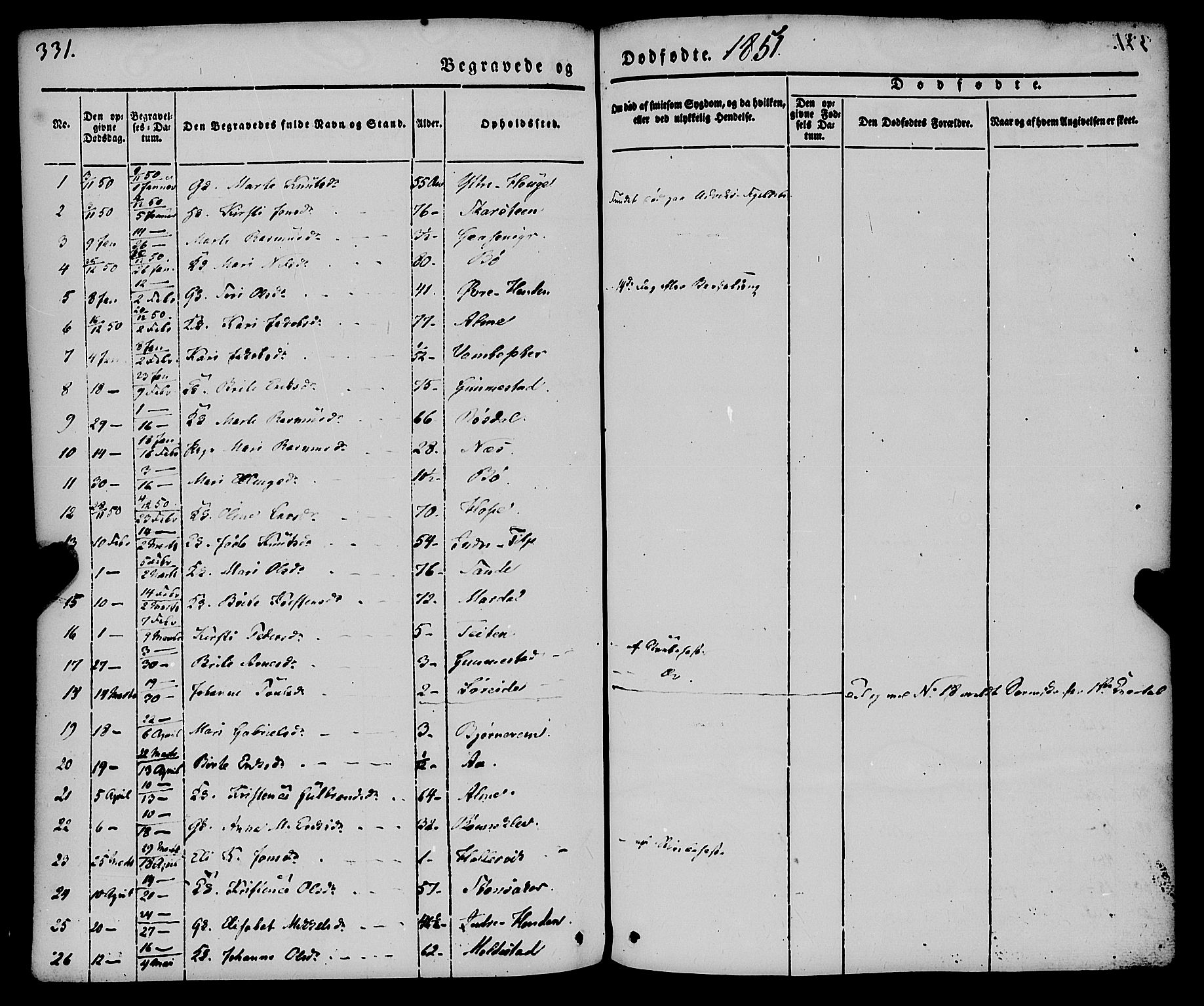 Gloppen sokneprestembete, SAB/A-80101/H/Haa/Haaa/L0008: Parish register (official) no. A 8, 1837-1855, p. 331