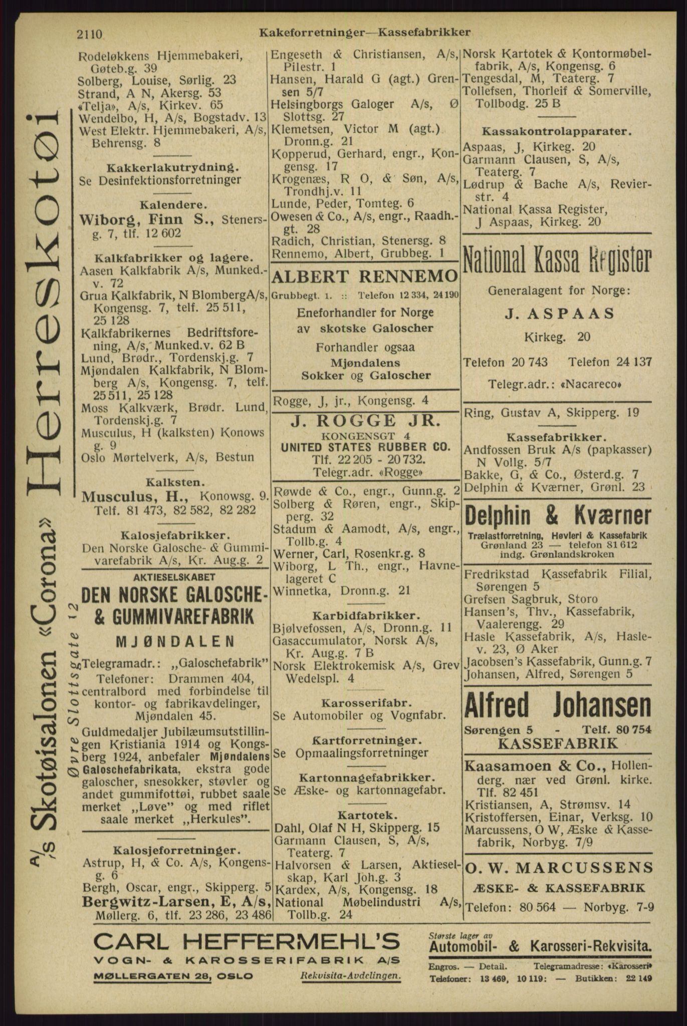 Kristiania/Oslo adressebok, PUBL/-, 1929, p. 2110