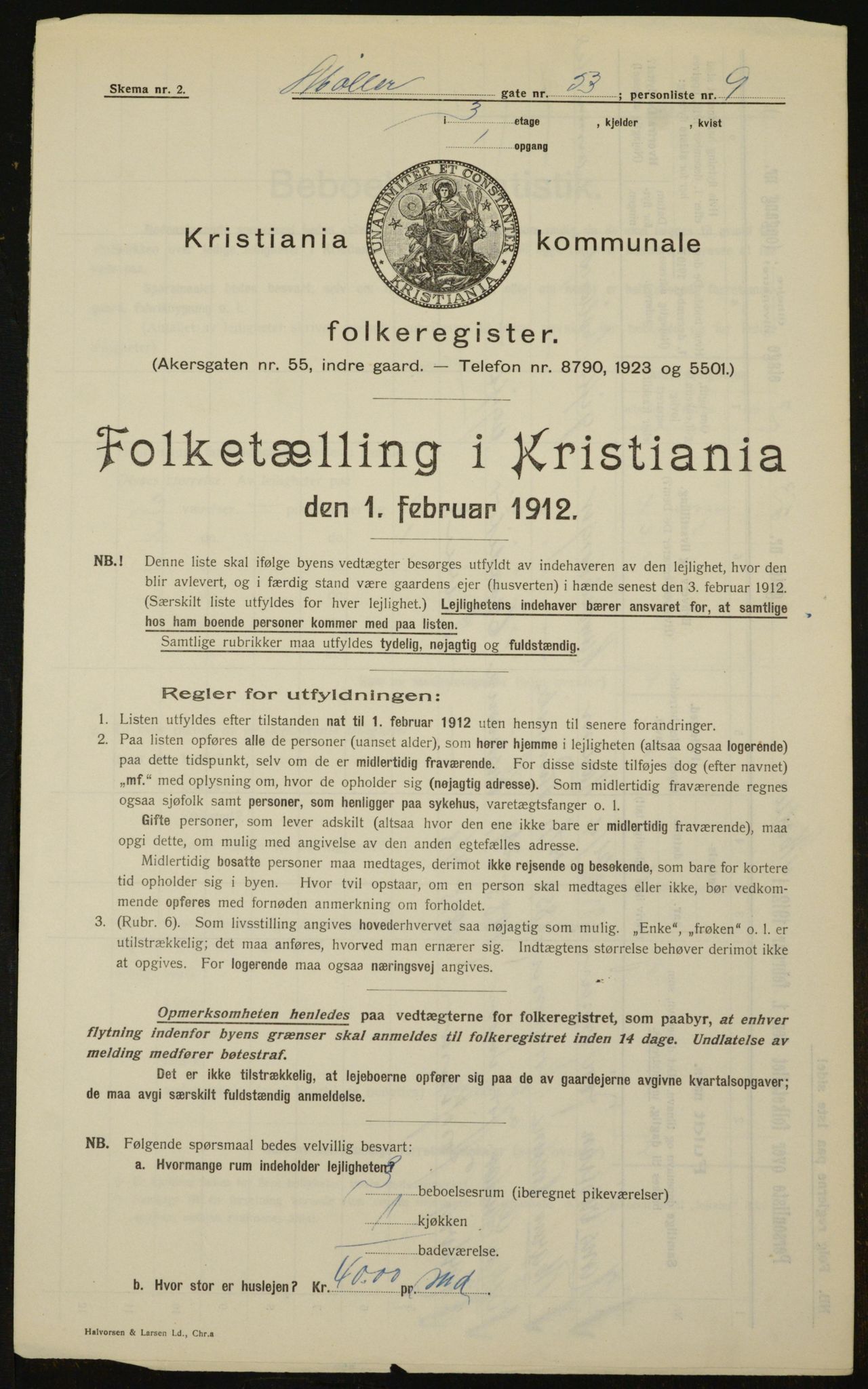 OBA, Municipal Census 1912 for Kristiania, 1912, p. 69586