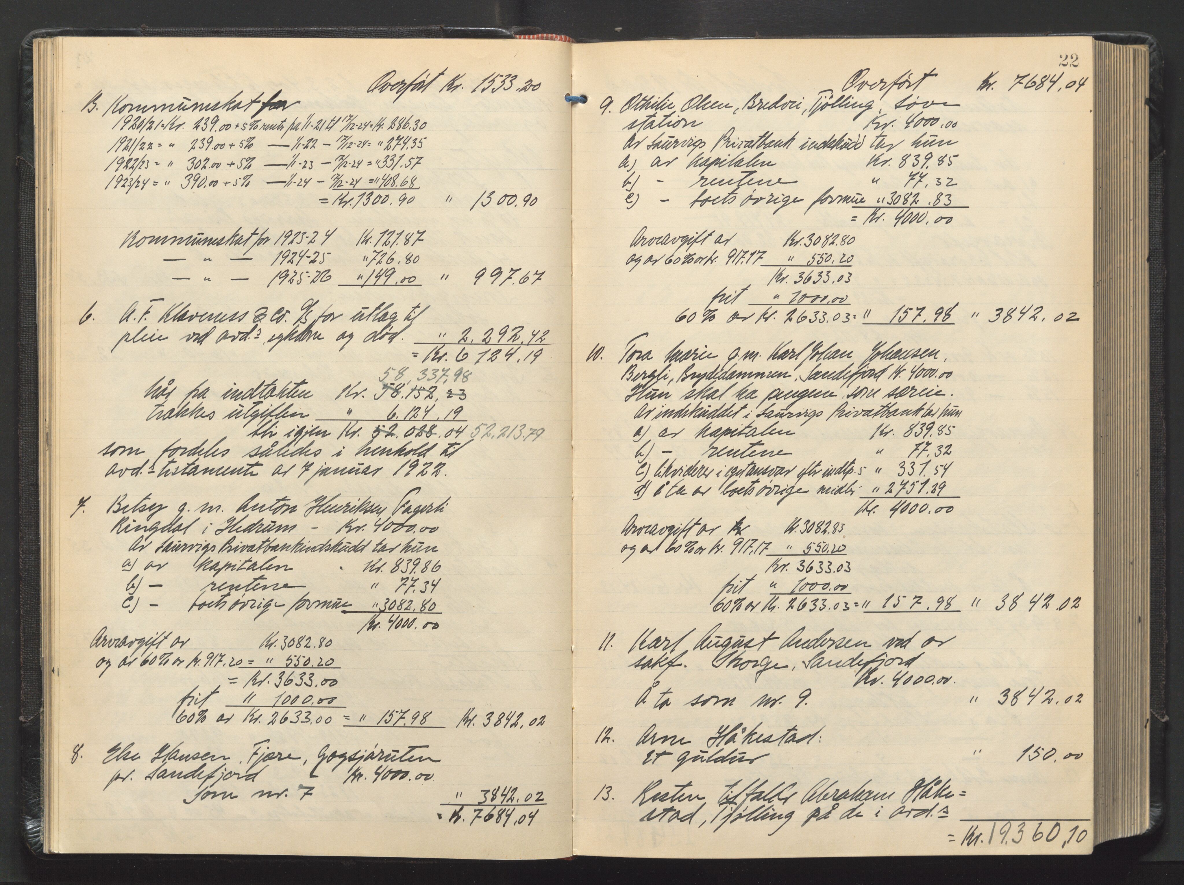 Larvik sorenskriveri, AV/SAKO-A-83/H/Hd/Hdd/L0011: Skifteutlodningsprotokoll, 1924-1932, p. 22