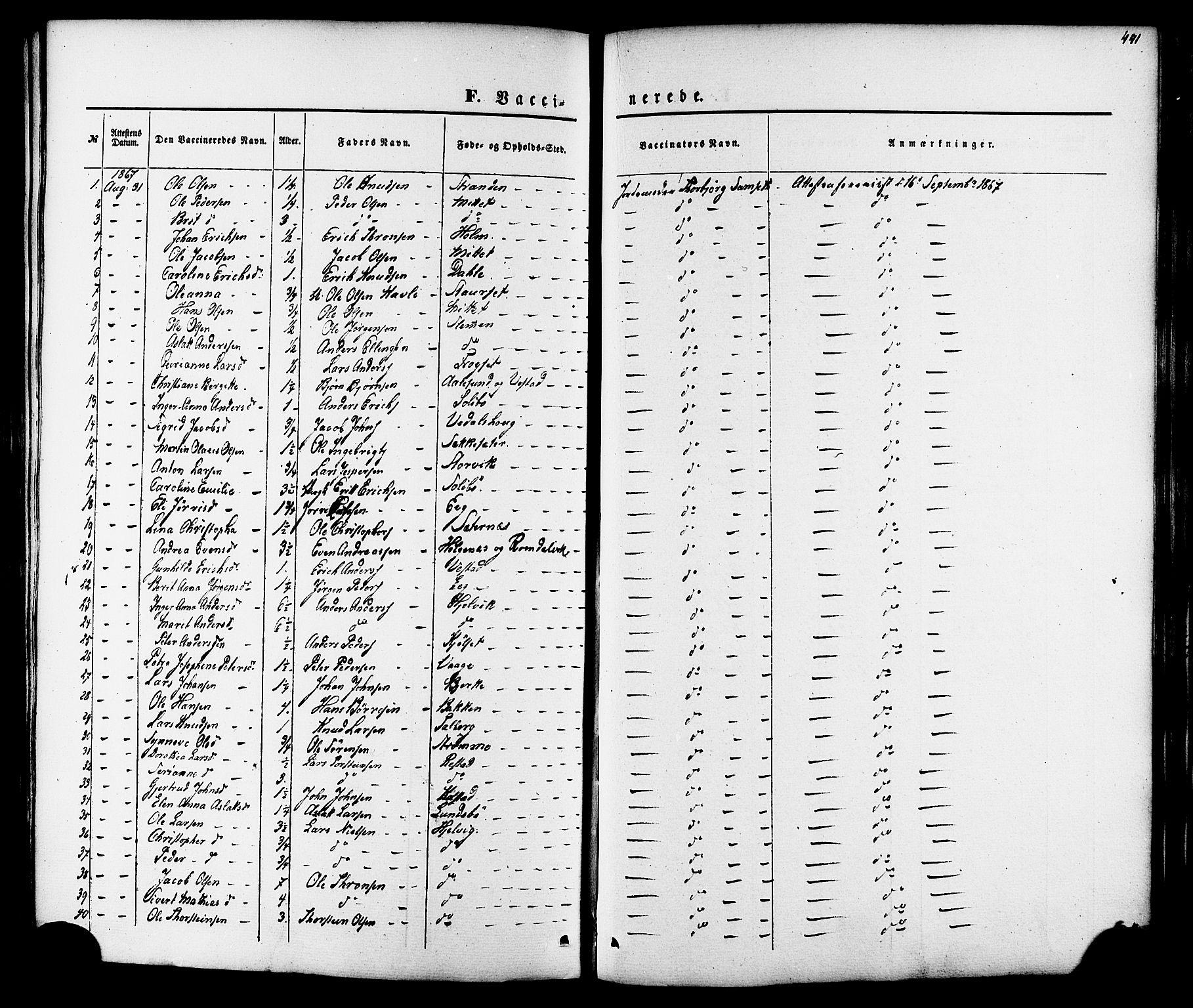Ministerialprotokoller, klokkerbøker og fødselsregistre - Møre og Romsdal, SAT/A-1454/547/L0603: Parish register (official) no. 547A05, 1846-1877, p. 441