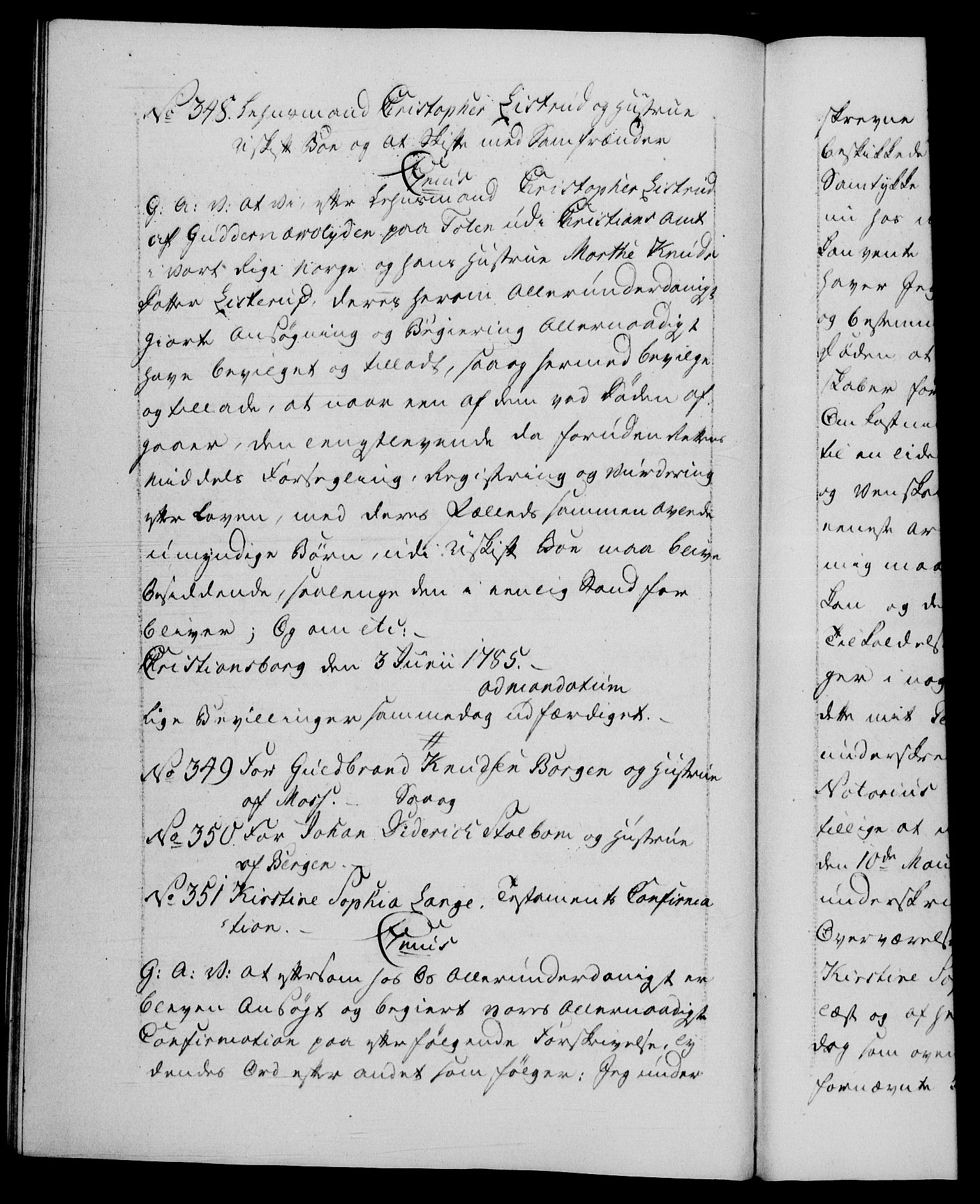 Danske Kanselli 1572-1799, AV/RA-EA-3023/F/Fc/Fca/Fcaa/L0050: Norske registre, 1784-1785, p. 644b