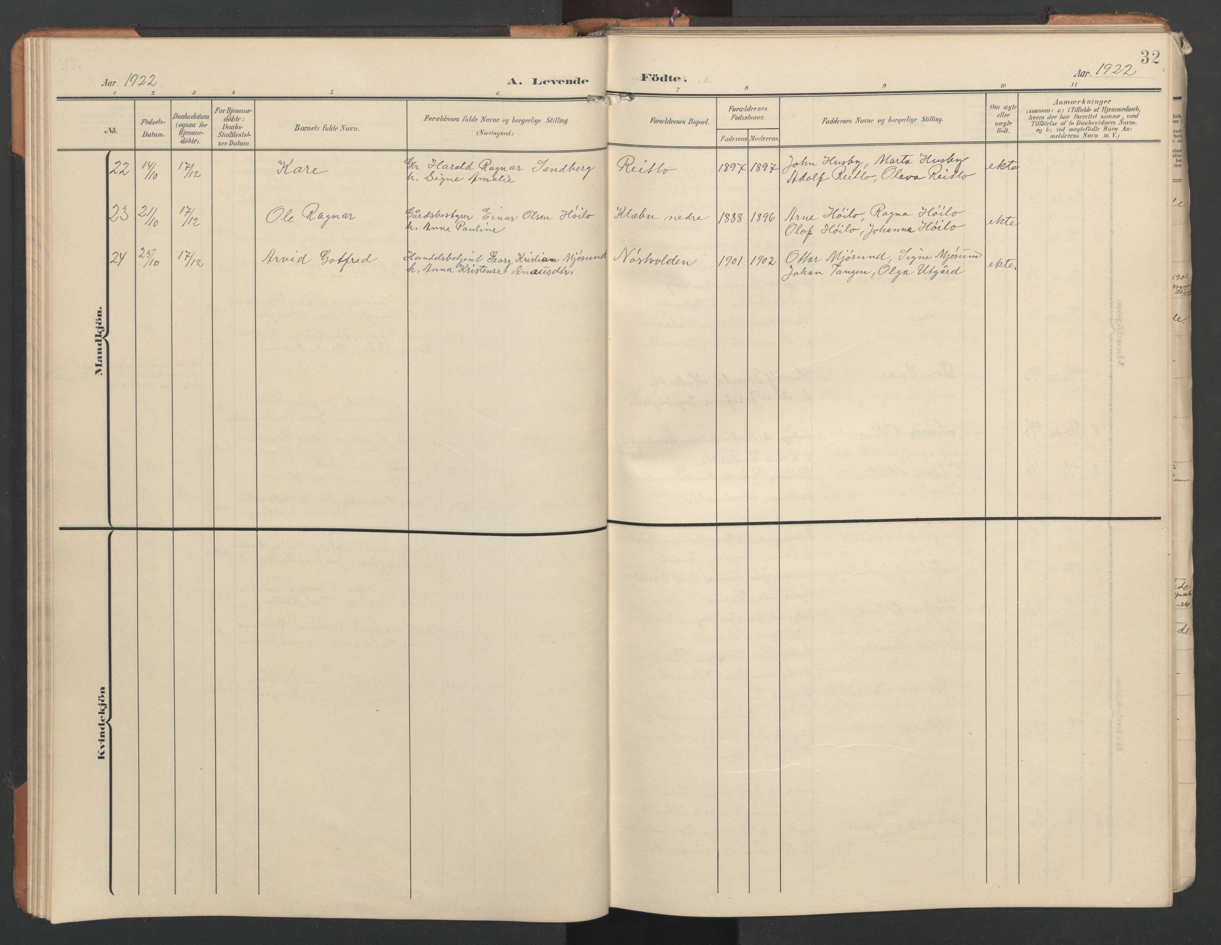 Ministerialprotokoller, klokkerbøker og fødselsregistre - Nord-Trøndelag, AV/SAT-A-1458/746/L0455: Parish register (copy) no. 746C01, 1908-1933, p. 32