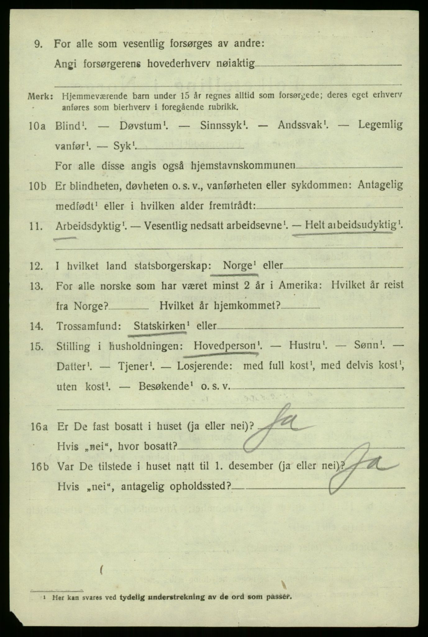 SAB, 1920 census for Manger, 1920, p. 3888