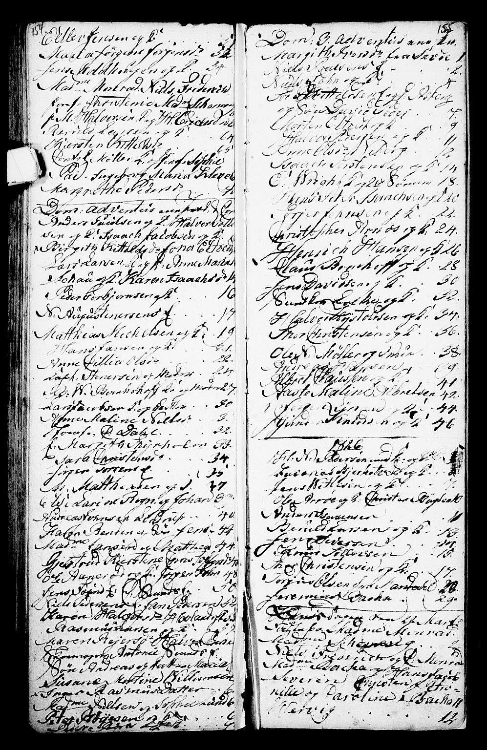 Porsgrunn kirkebøker , SAKO/A-104/G/Ga/L0001: Parish register (copy) no. I 1, 1766-1790, p. 154-155