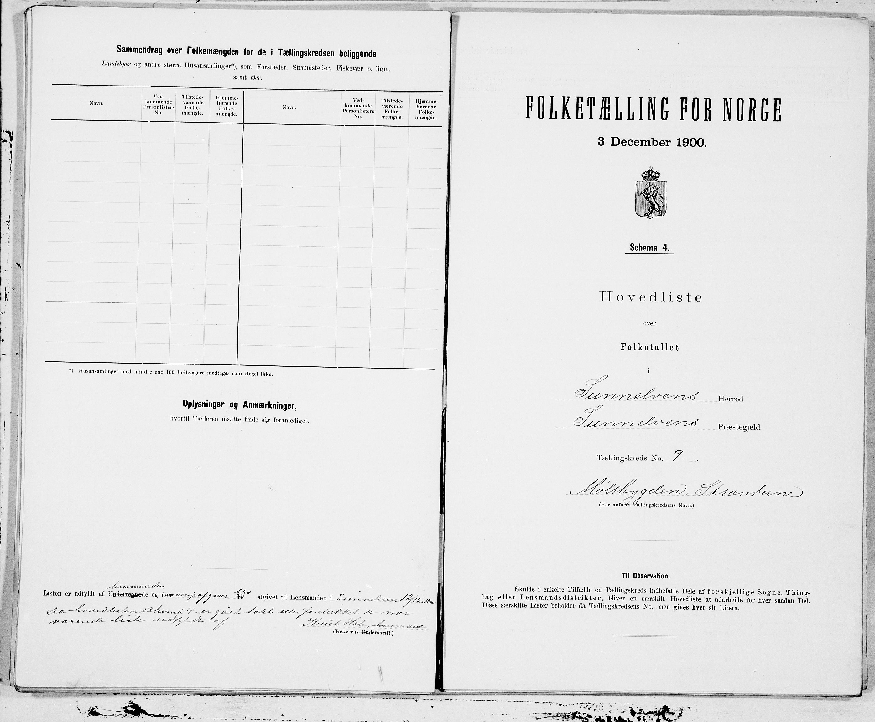 SAT, 1900 census for Sunnylven, 1900, p. 18