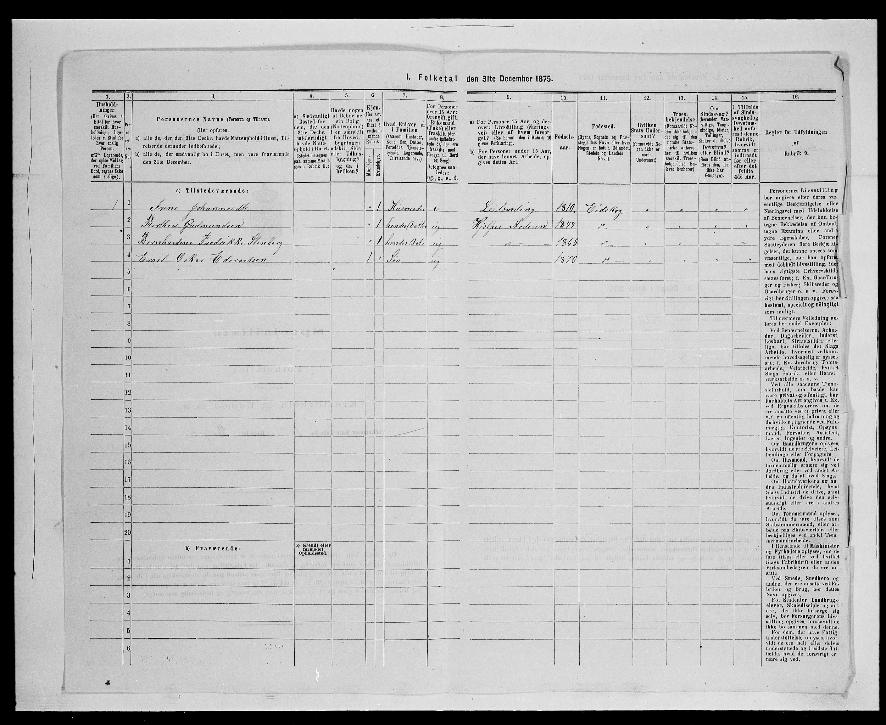 SAH, 1875 census for 0420P Eidskog, 1875, p. 1523