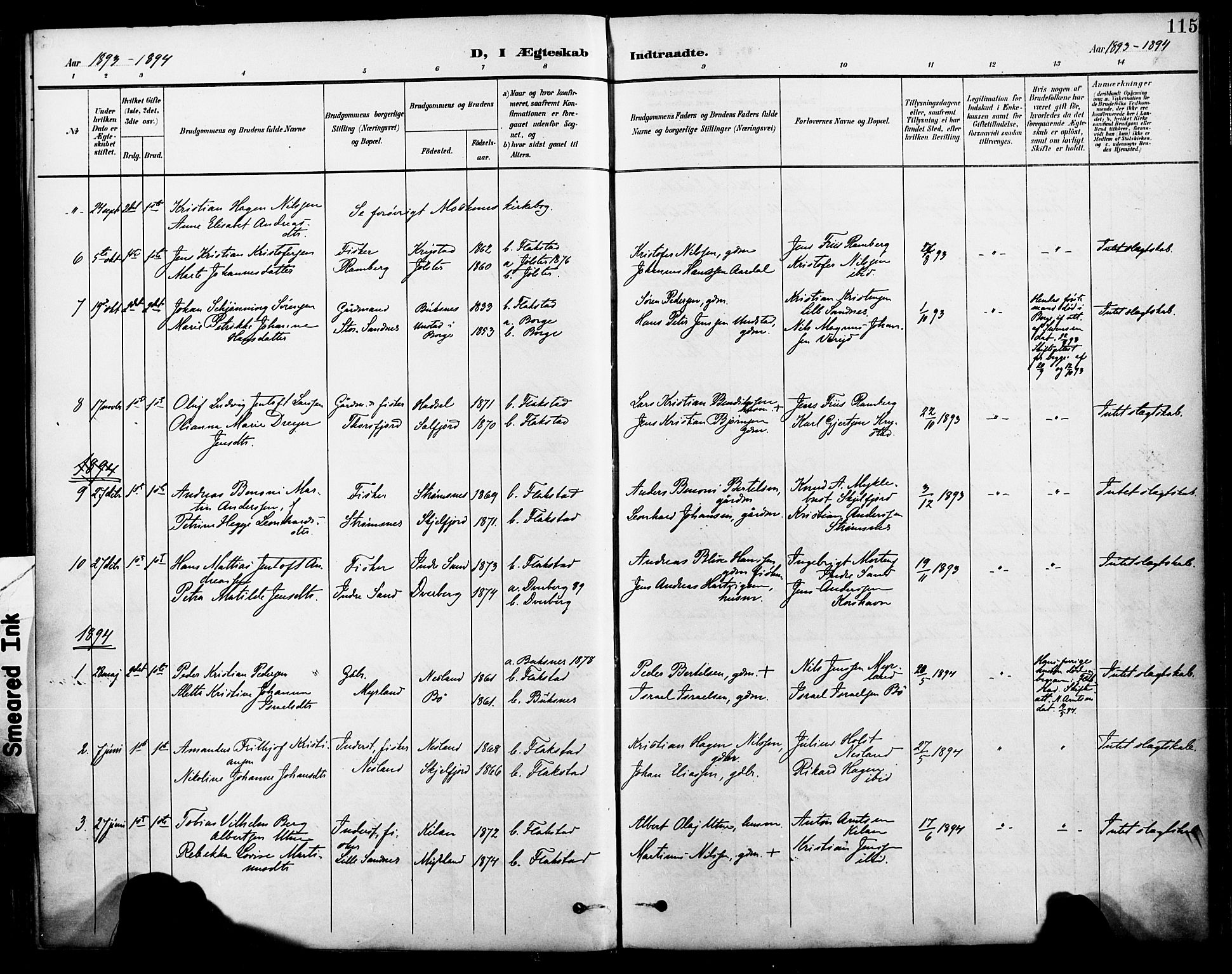 Ministerialprotokoller, klokkerbøker og fødselsregistre - Nordland, SAT/A-1459/885/L1205: Parish register (official) no. 885A06, 1892-1905, p. 115