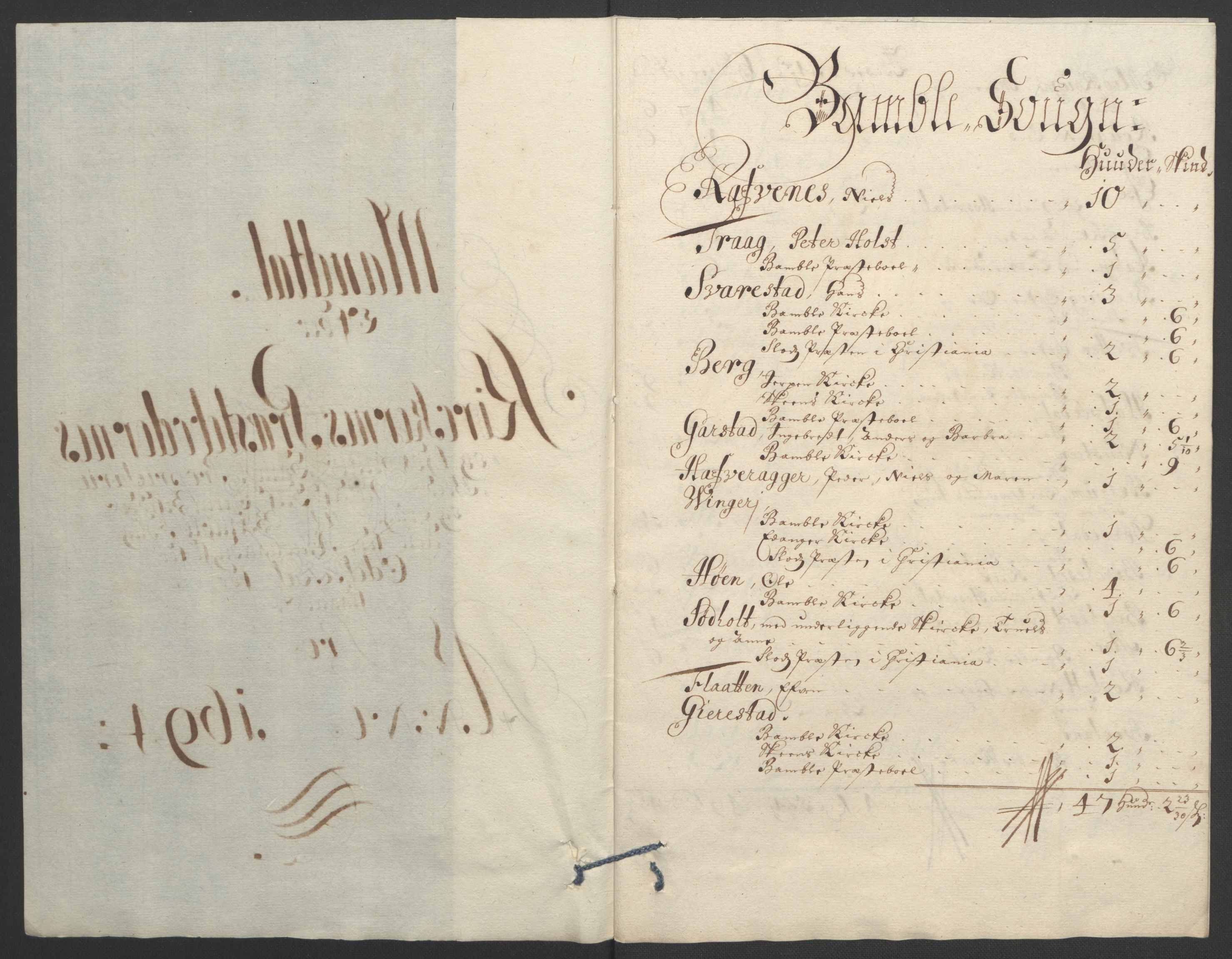 Rentekammeret inntil 1814, Reviderte regnskaper, Fogderegnskap, AV/RA-EA-4092/R36/L2092: Fogderegnskap Øvre og Nedre Telemark og Bamble, 1694, p. 248