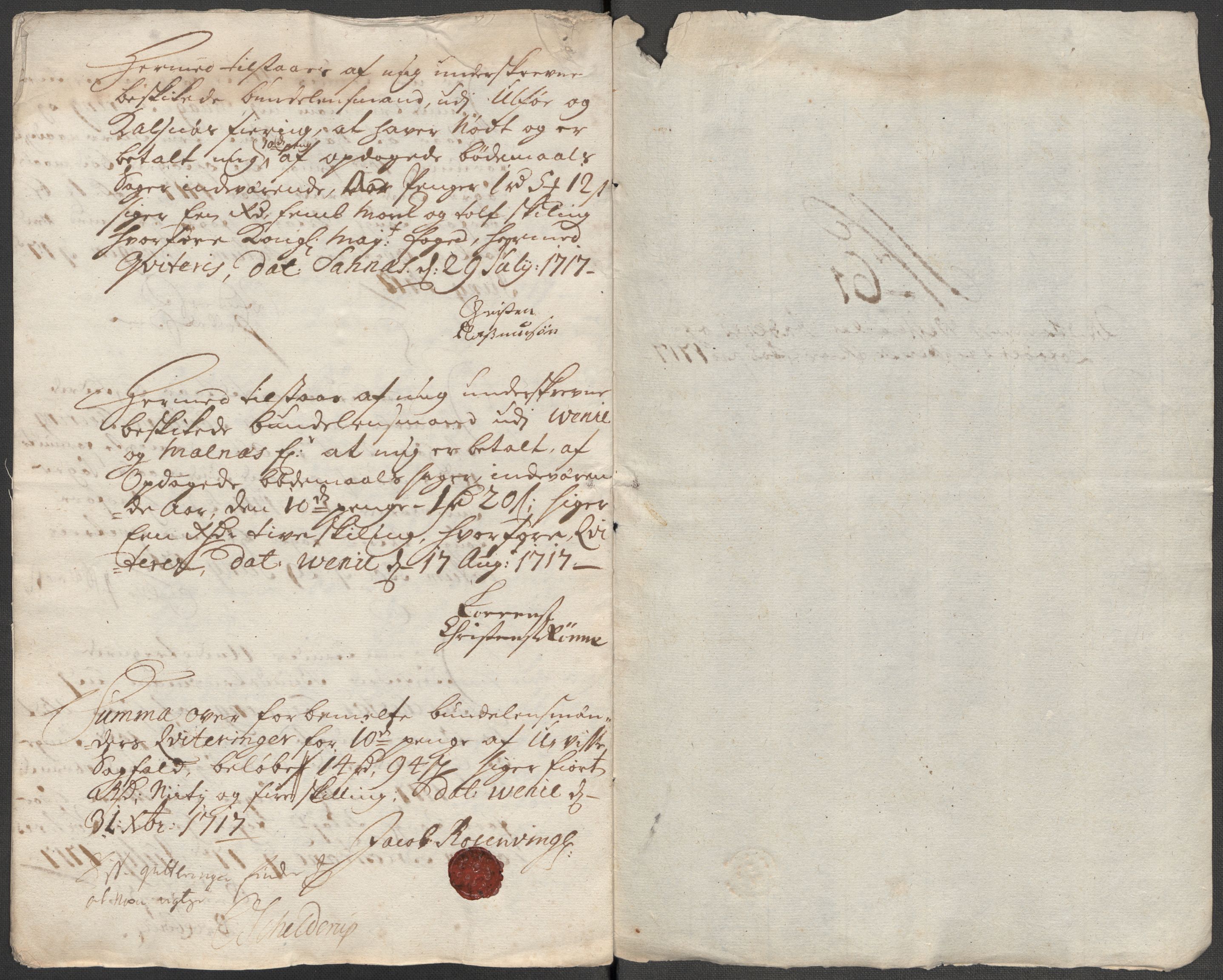 Rentekammeret inntil 1814, Reviderte regnskaper, Fogderegnskap, AV/RA-EA-4092/R67/L4683: Fogderegnskap Vesterålen, Andenes og Lofoten, 1717, p. 310