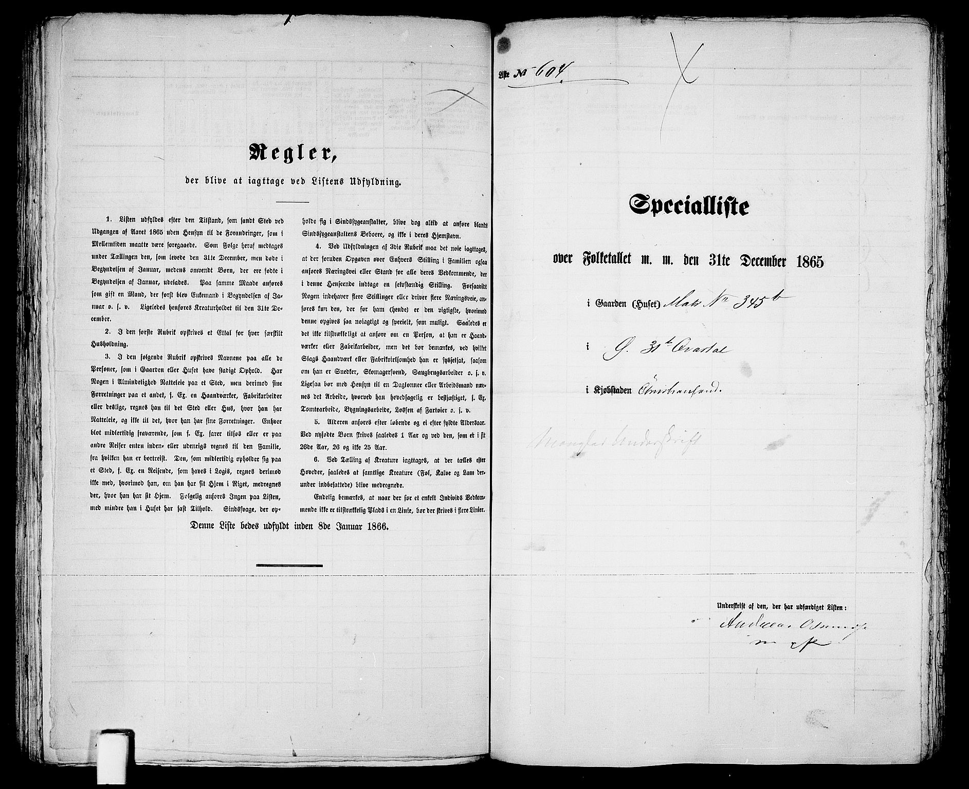 RA, 1865 census for Kristiansand, 1865, p. 1234