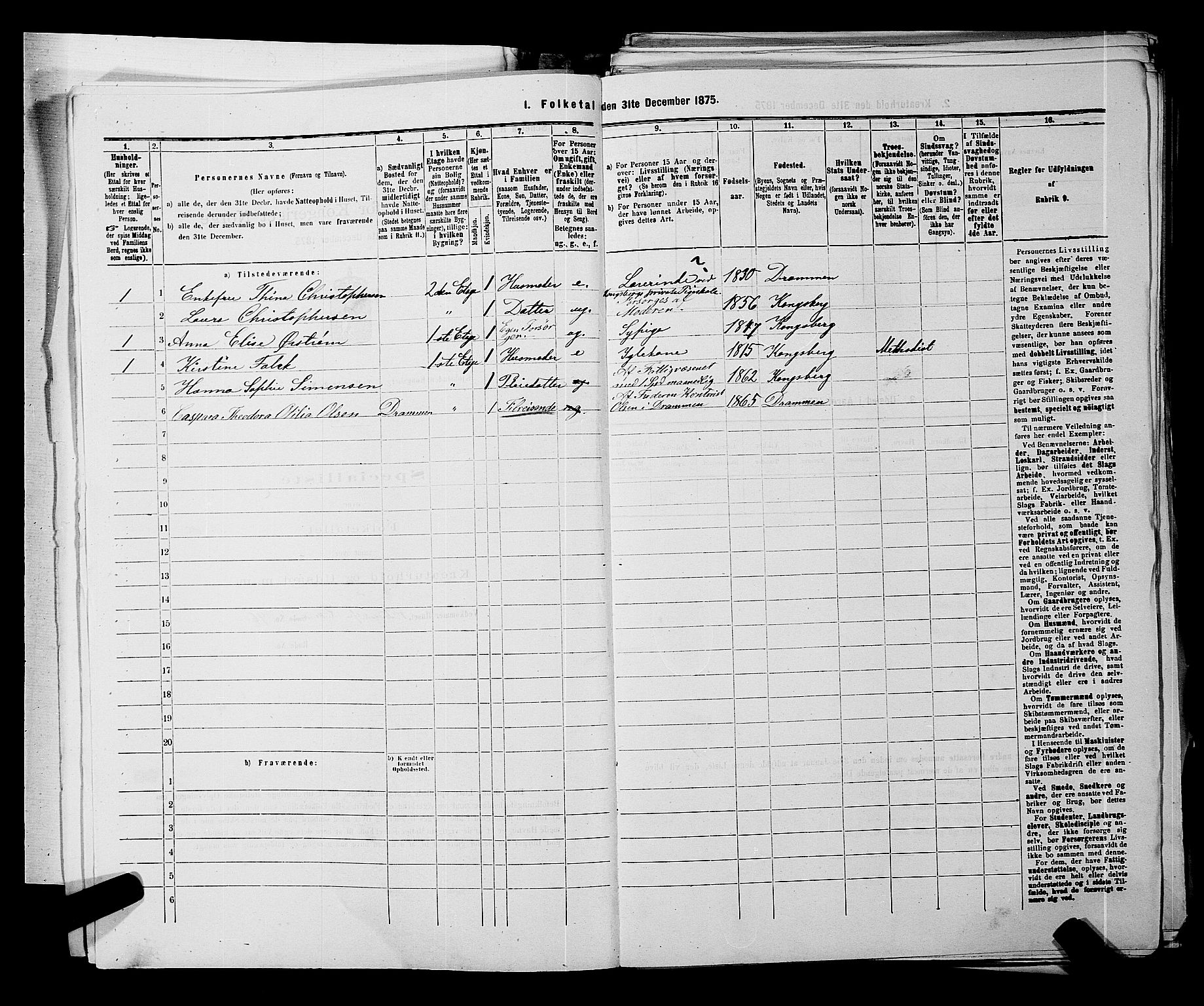 SAKO, 1875 census for 0604B Kongsberg/Kongsberg, 1875, p. 215