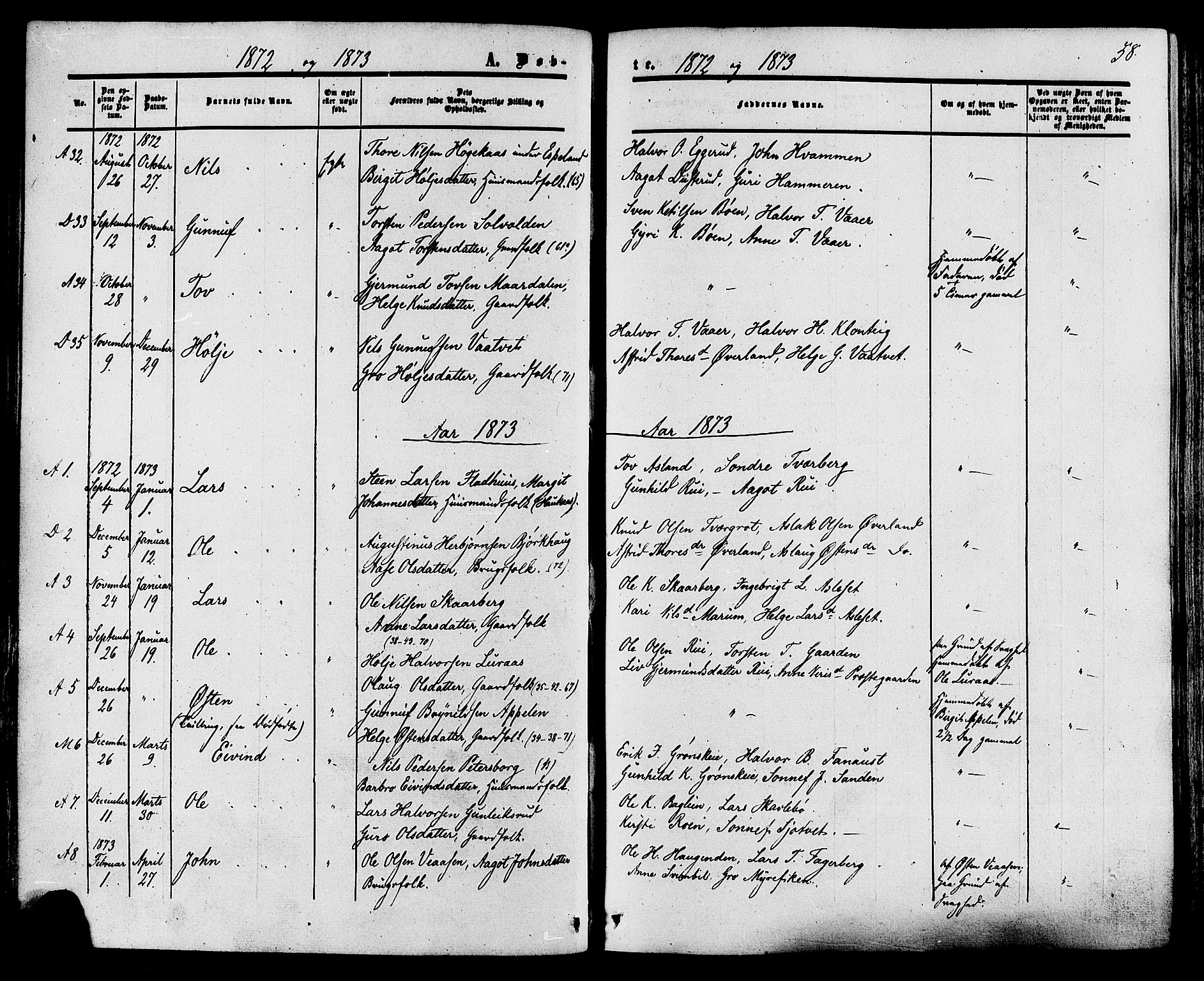 Tinn kirkebøker, SAKO/A-308/F/Fa/L0006: Parish register (official) no. I 6, 1857-1878, p. 58
