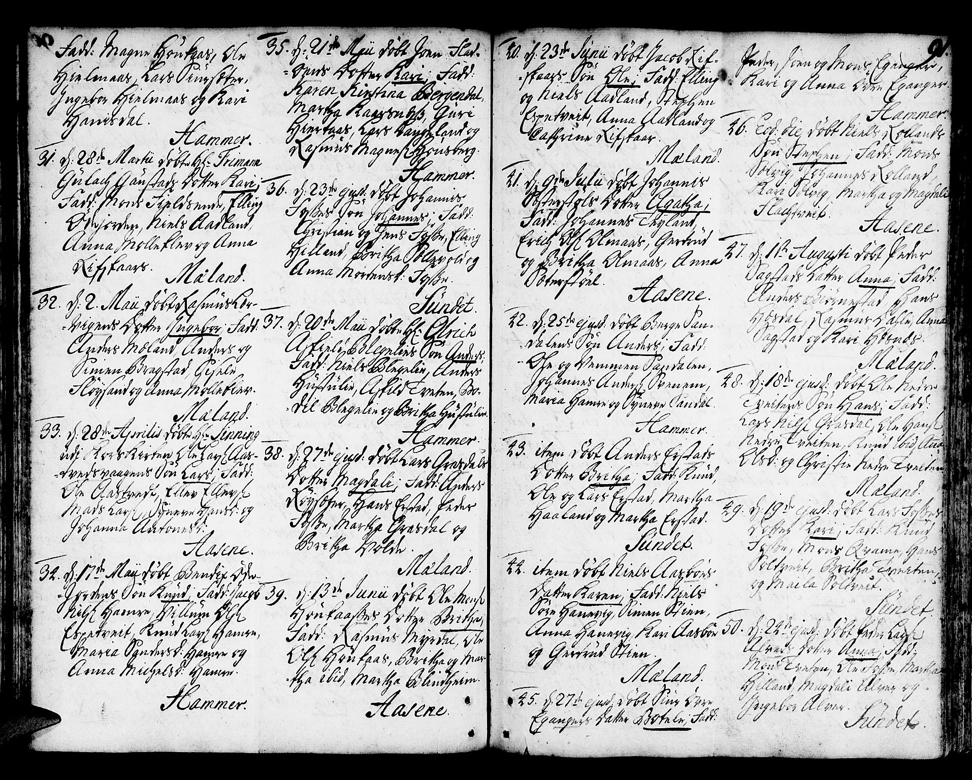 Hamre sokneprestembete, AV/SAB-A-75501/H/Ha/Haa/Haaa/L0006: Parish register (official) no. A 6, 1750-1761, p. 91