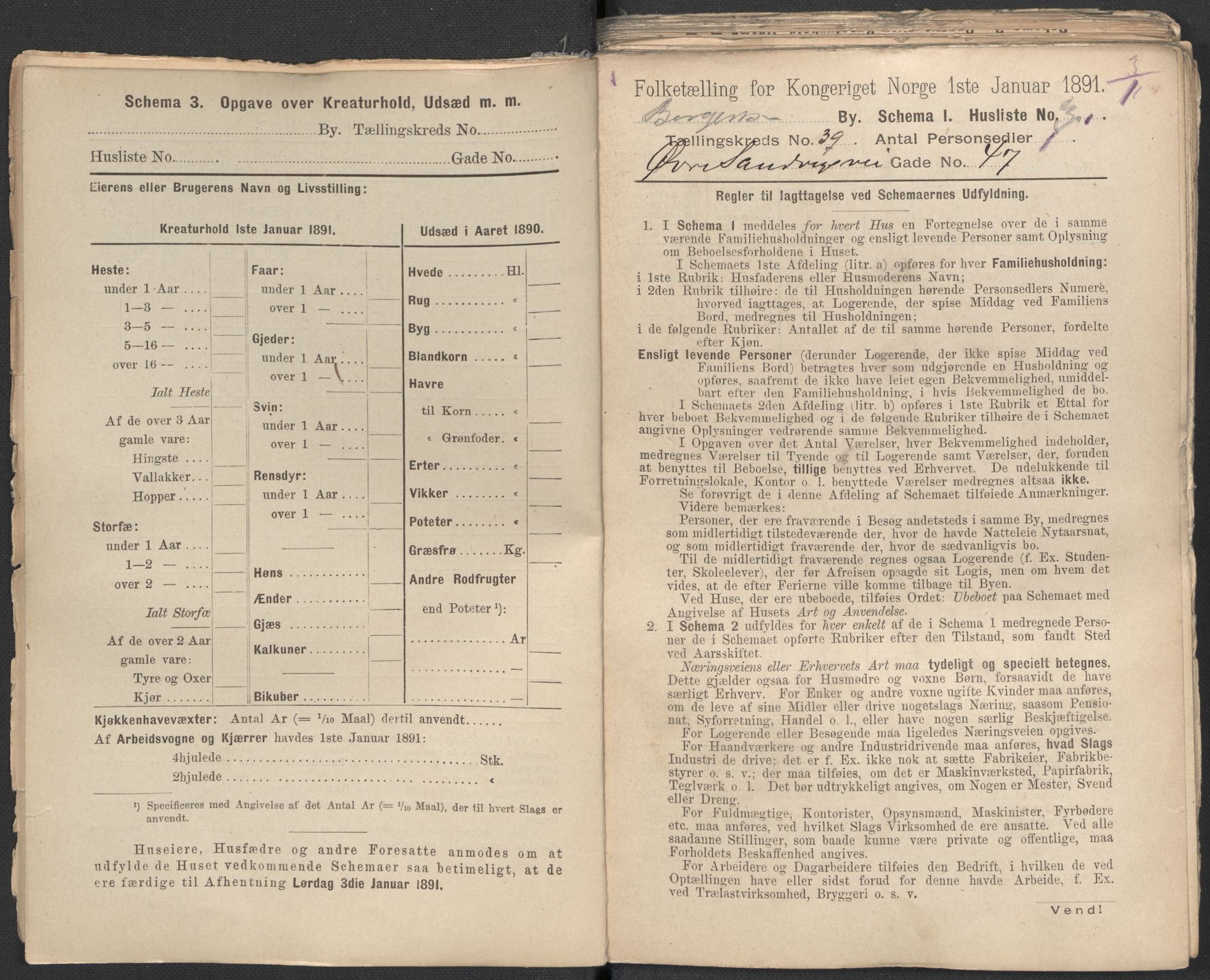 RA, 1891 Census for 1301 Bergen, 1891, p. 6450