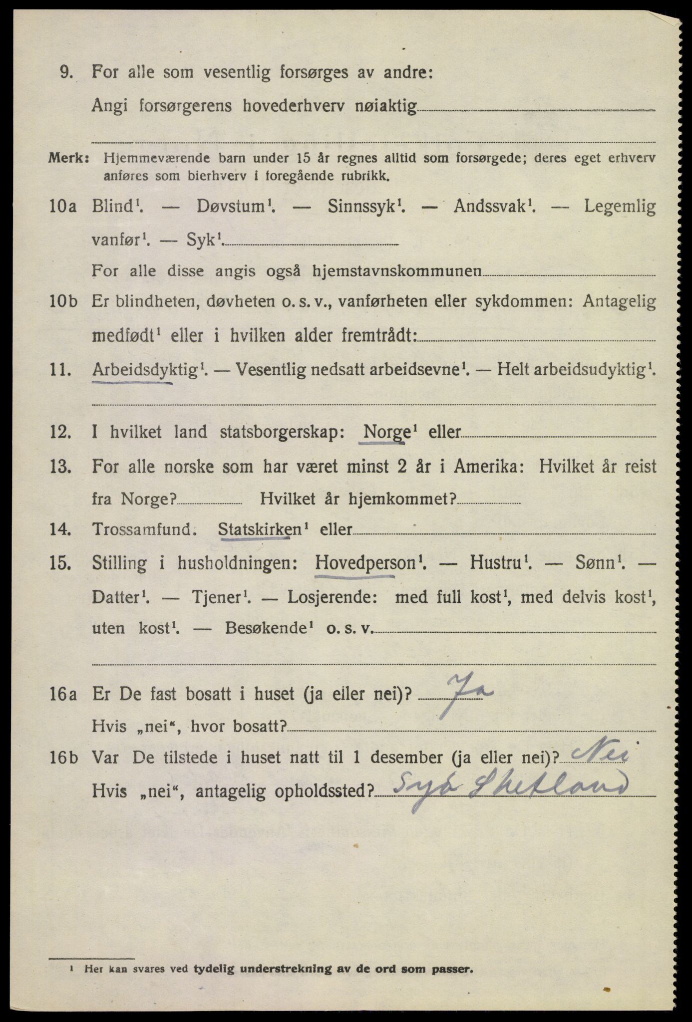 SAKO, 1920 census for Sandeherred, 1920, p. 7477